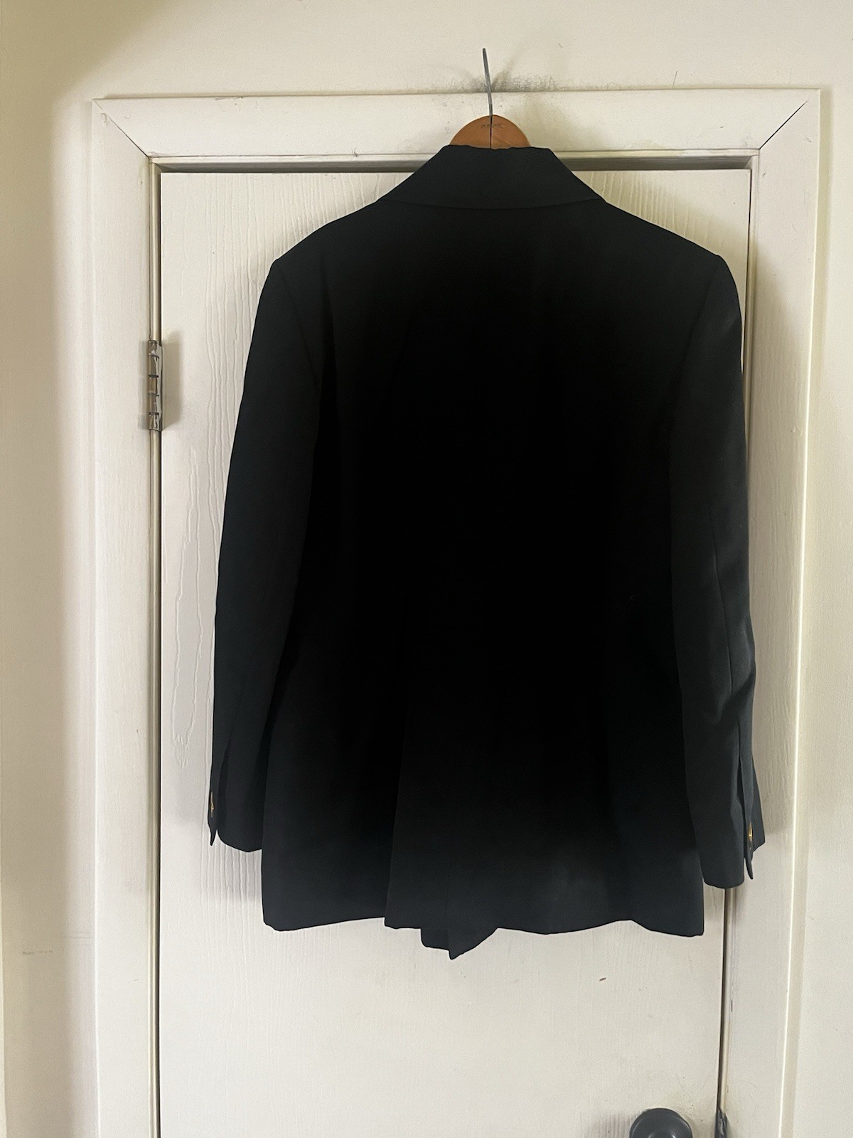 VTG Jean-Louis Scherrer Made In France Gold Button Minimalist Classic Blazer 42