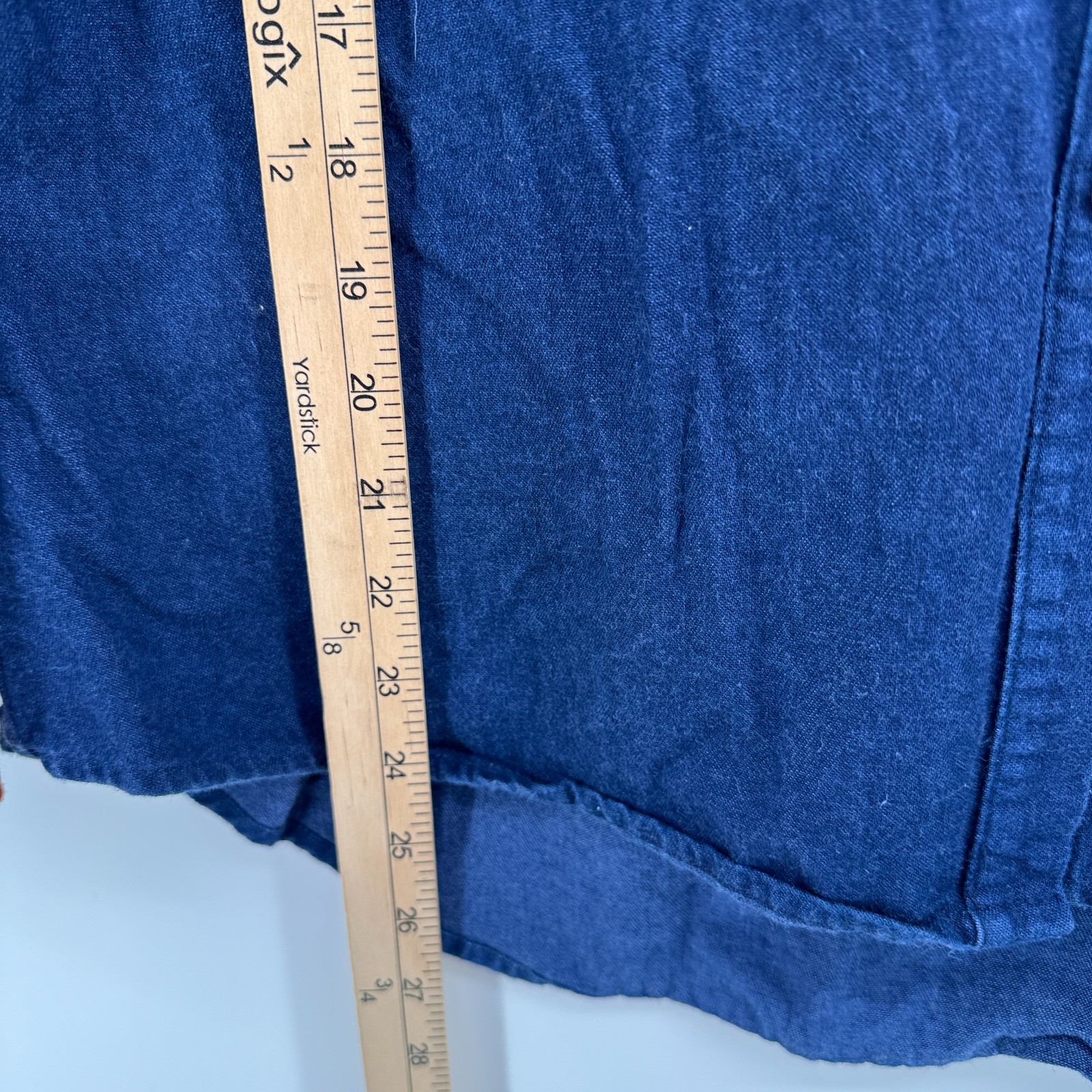 Vintage Miller Stockman Denim Shirt Womens M Blue Red Suede Yoke Cowboy