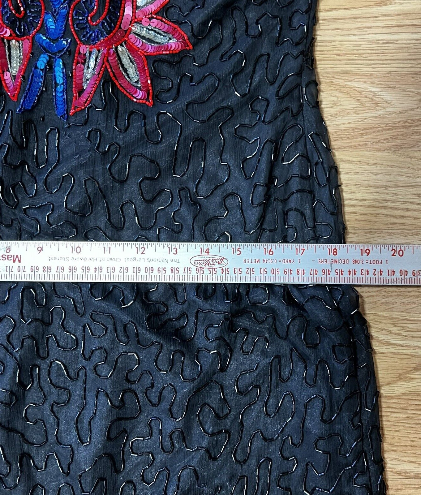 Vintage 90s Sheath Dress Bright Sequin and Bead Knee Length Party By Glamour
