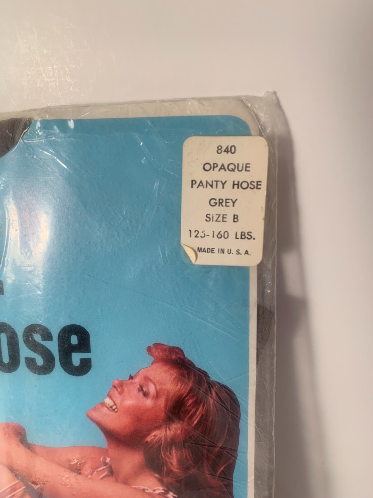 Vintage Nylons Opaque Panty Hose 1980s Unused Size B 125 to 160 Lbs Black Grey