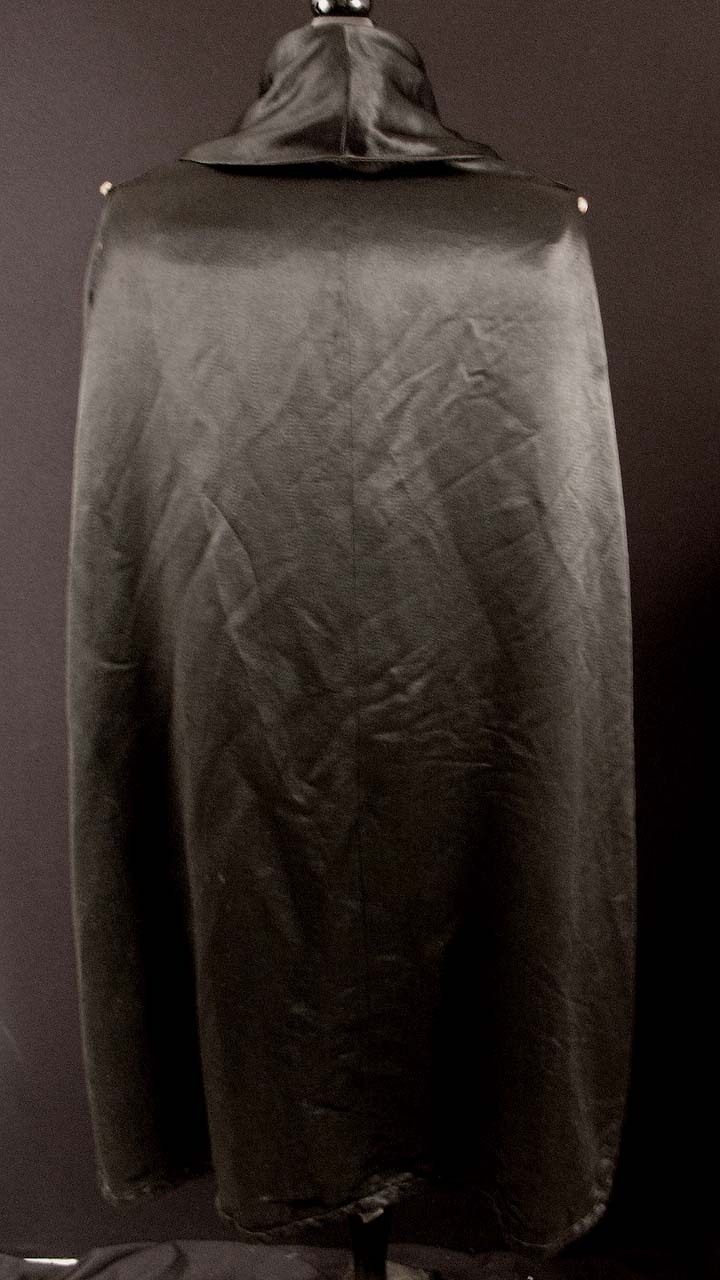 RARE VINTAGE 1920’S BLACK FINE SILK SATIN OPERA CAPE