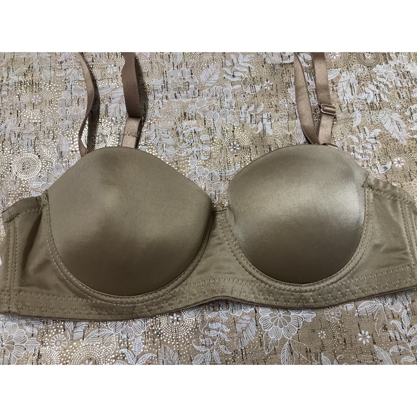 Vintage Cafe Mocha Innocense Multiway Strapless Lightly Padded Underwire Bra 34B