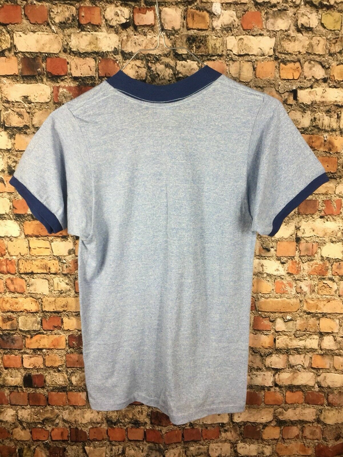 Vintage 70s 80s Walnut California Tourist Ringer Shirt Burnout Blue Mt SAC USA