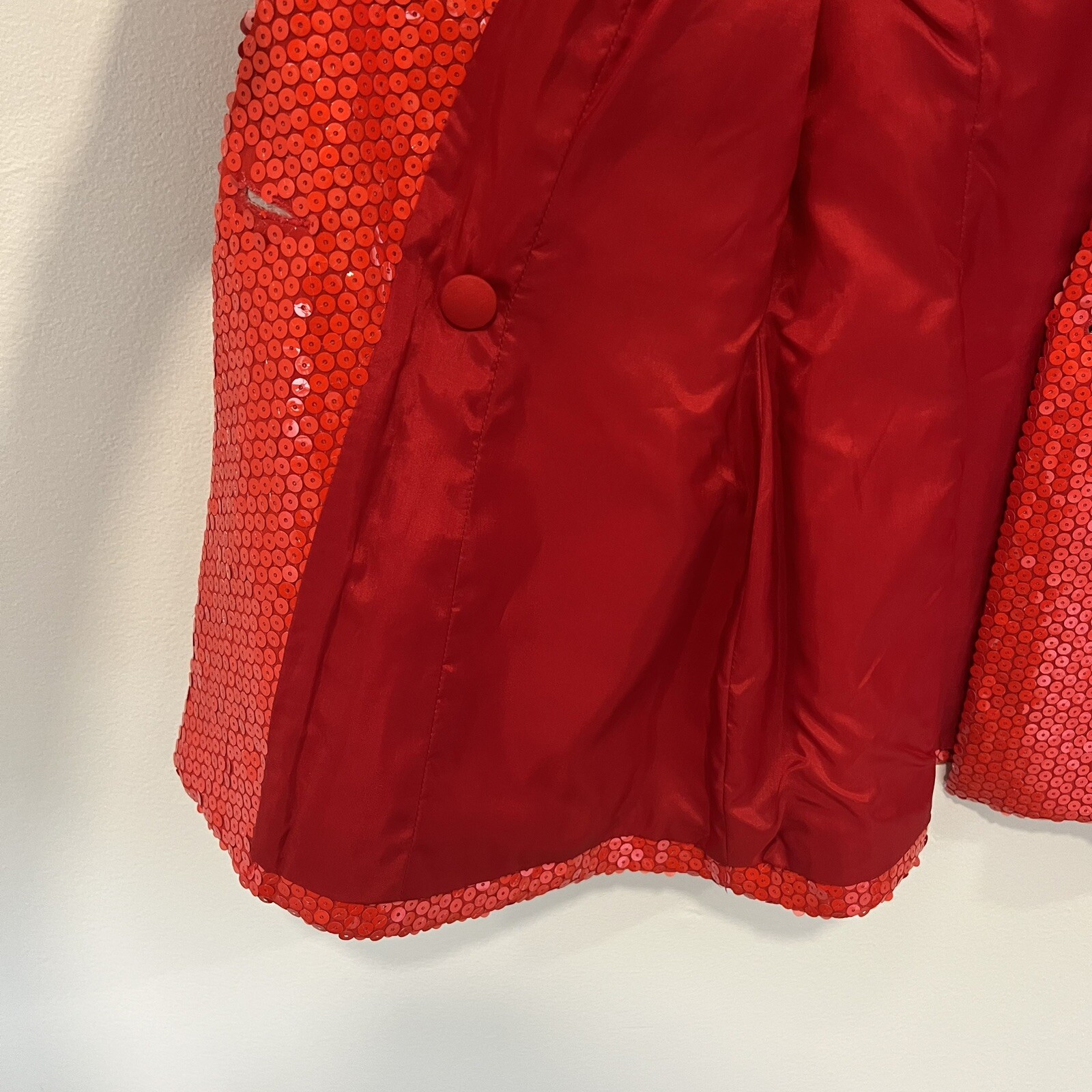Vicky Tiel Couture Vintage Red Sequin Blazer Size XS/S