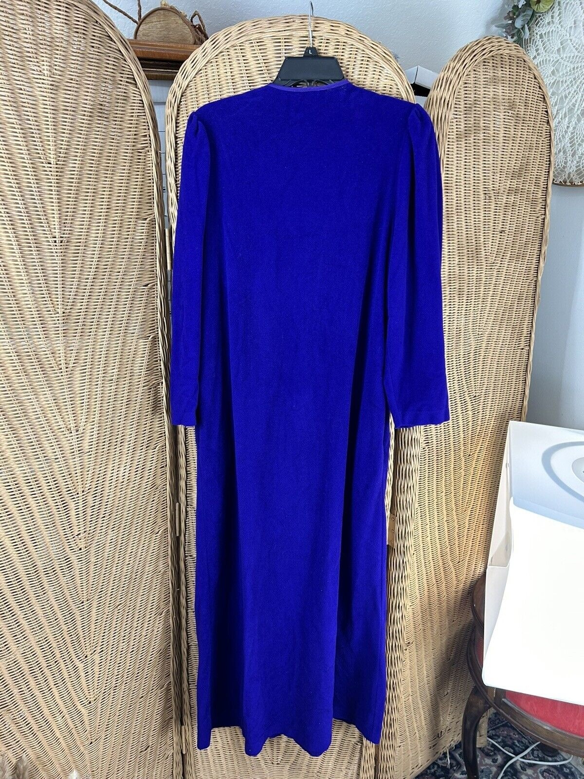 VTG VANITY FAIR Half Zip Fleece Sz Med Purple Embossed Robe Lounger House Coat
