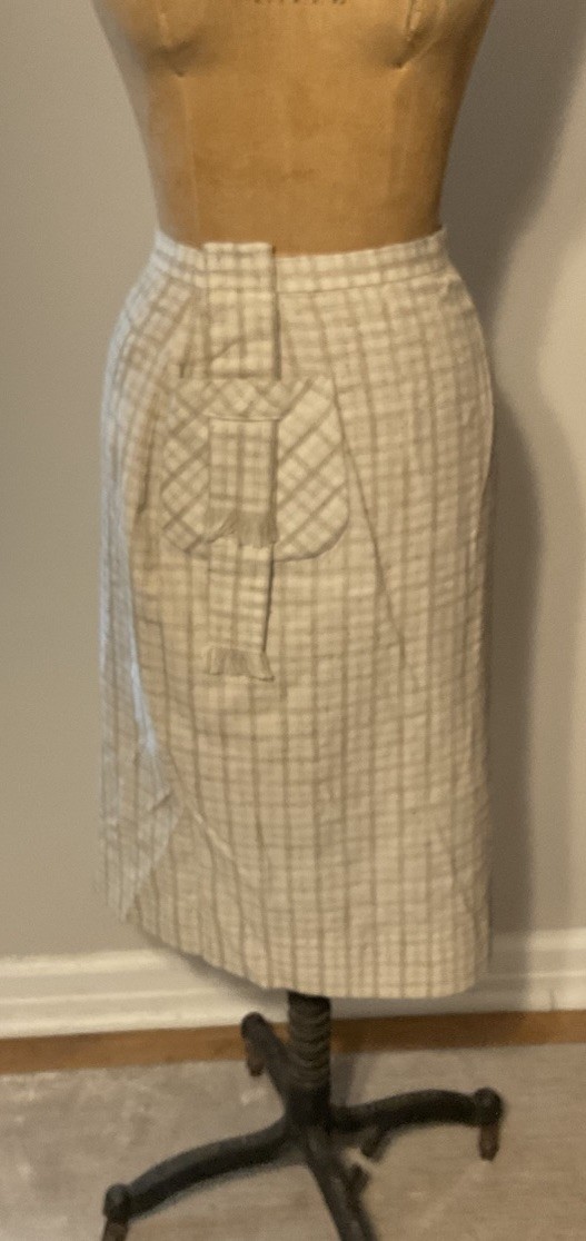 Vintage Beige white Suburbia USA Designer Originals Skirt Size 10 Union Label