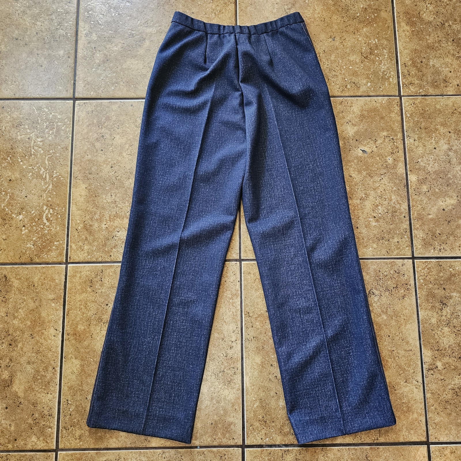 Vintage 70s Trousers Donovan Galvani NWT Deadstock Polyester Dark Wash Blue