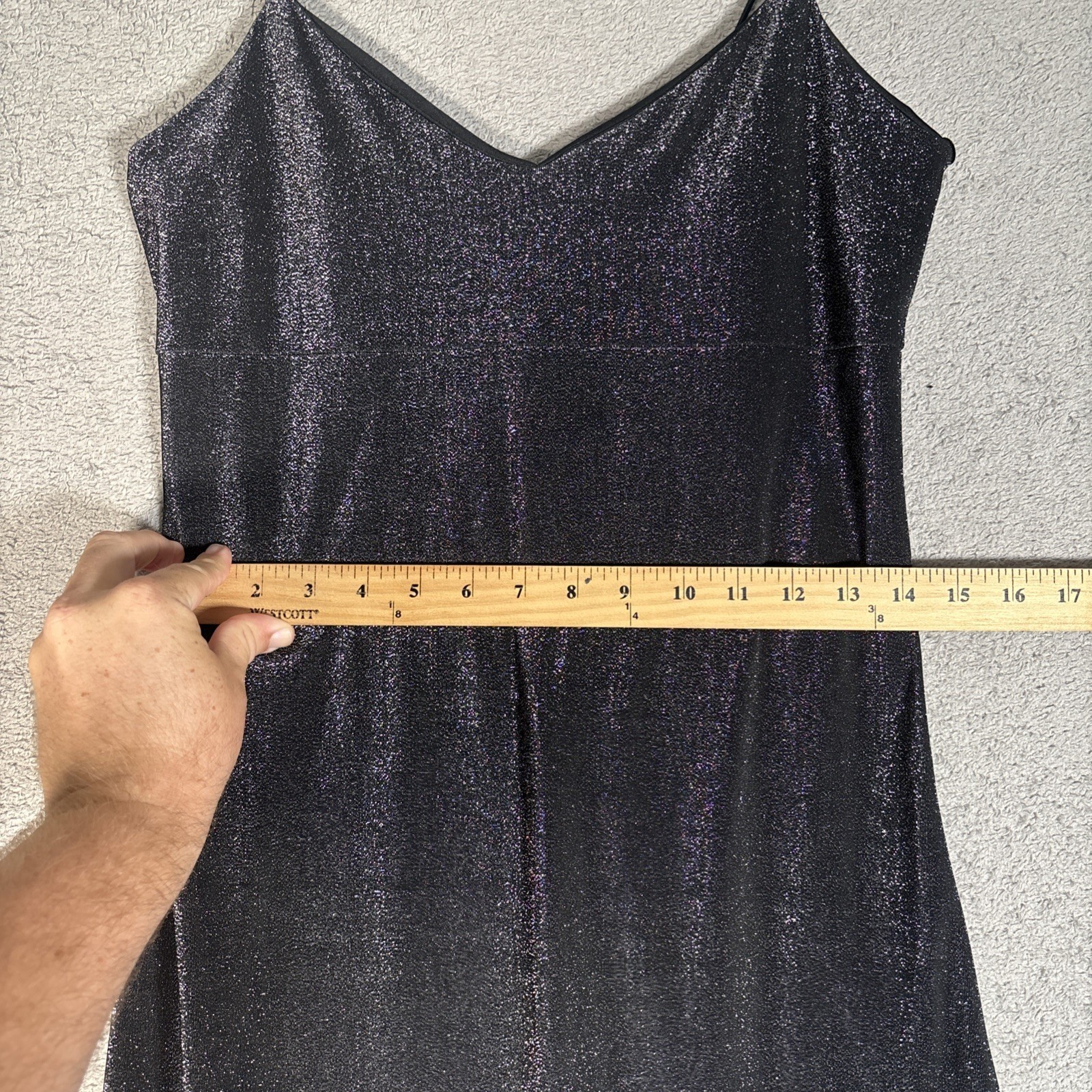 Byer Too California Vintage 90s Black Silver Metallic Shimmer Maxi Dress Fits S