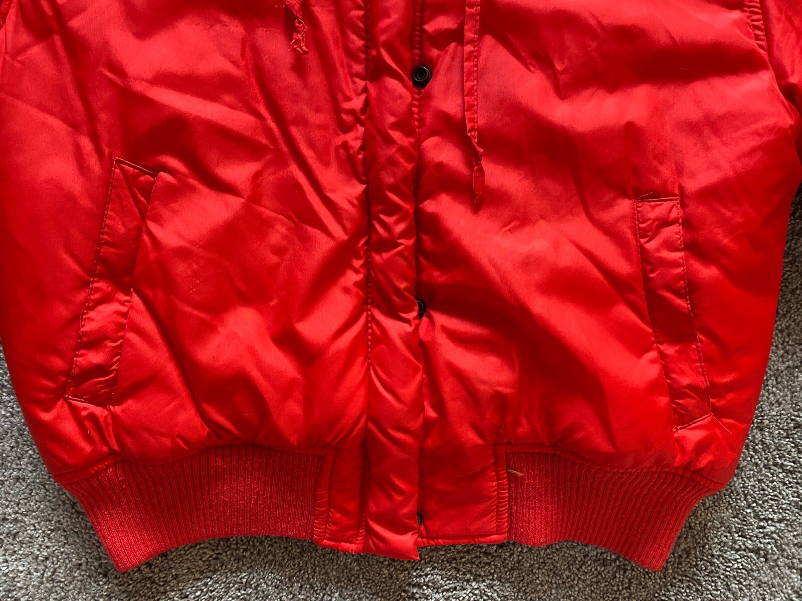 Vintage Obermeyer Womens M/12 Nylon Jacket Coat Red Made In British Hong Kong