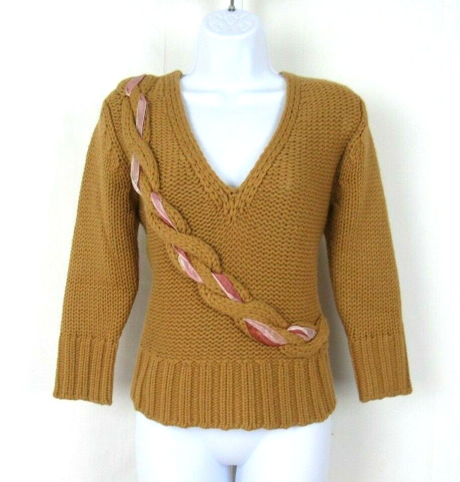 VTG 1980s FIFI COLLECTION SWEATER TAN BRONZE ACRYLIC WOOL BLEND SIZE LARGE