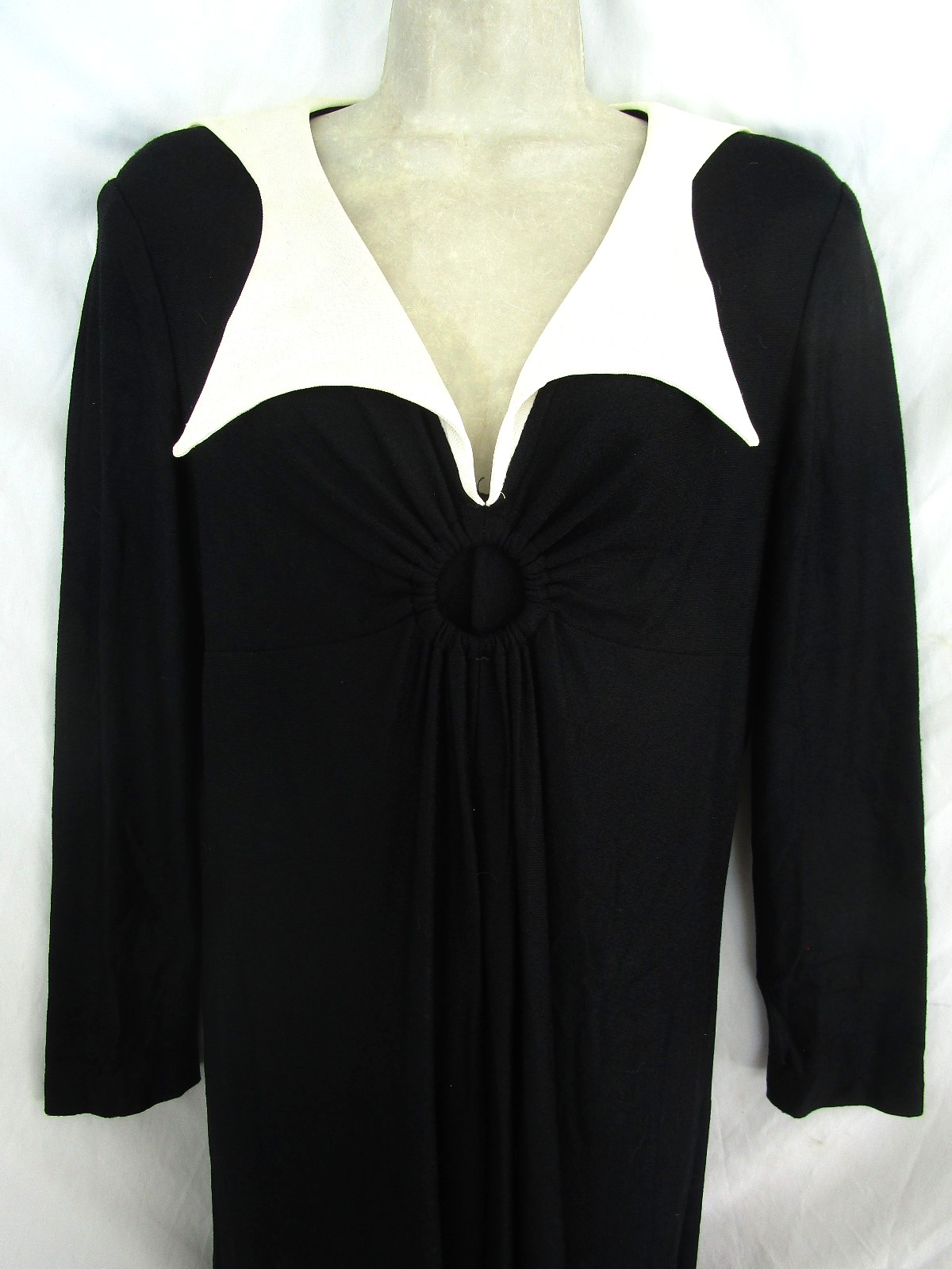 Vtg Goth Hostess Wednesday Peekaboo Keyhole Black Maxi Party Dress Handmade Gown