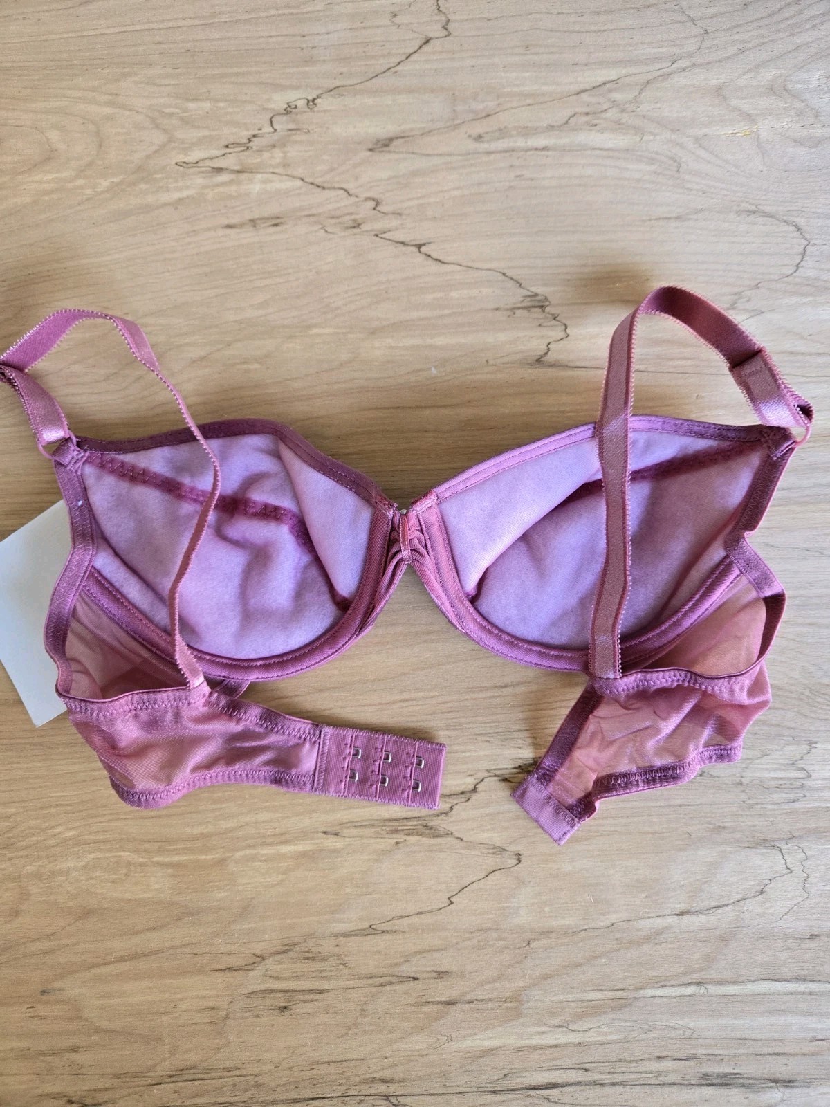 NWT Vintage 80s Oscar de la Renta Bra Size 34B Satin Balconette USA rose