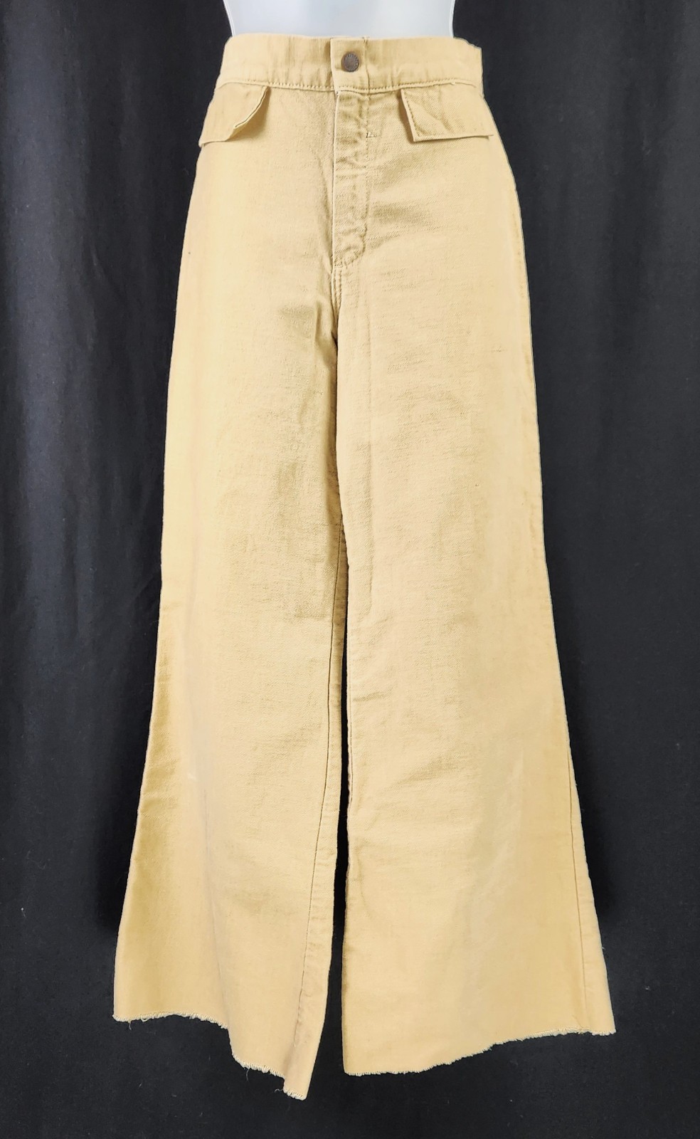 Vintage 70s 80s brushed Denim Jeans ~ High-Waisted Wide Leg Flare~ W28 Inseam 30