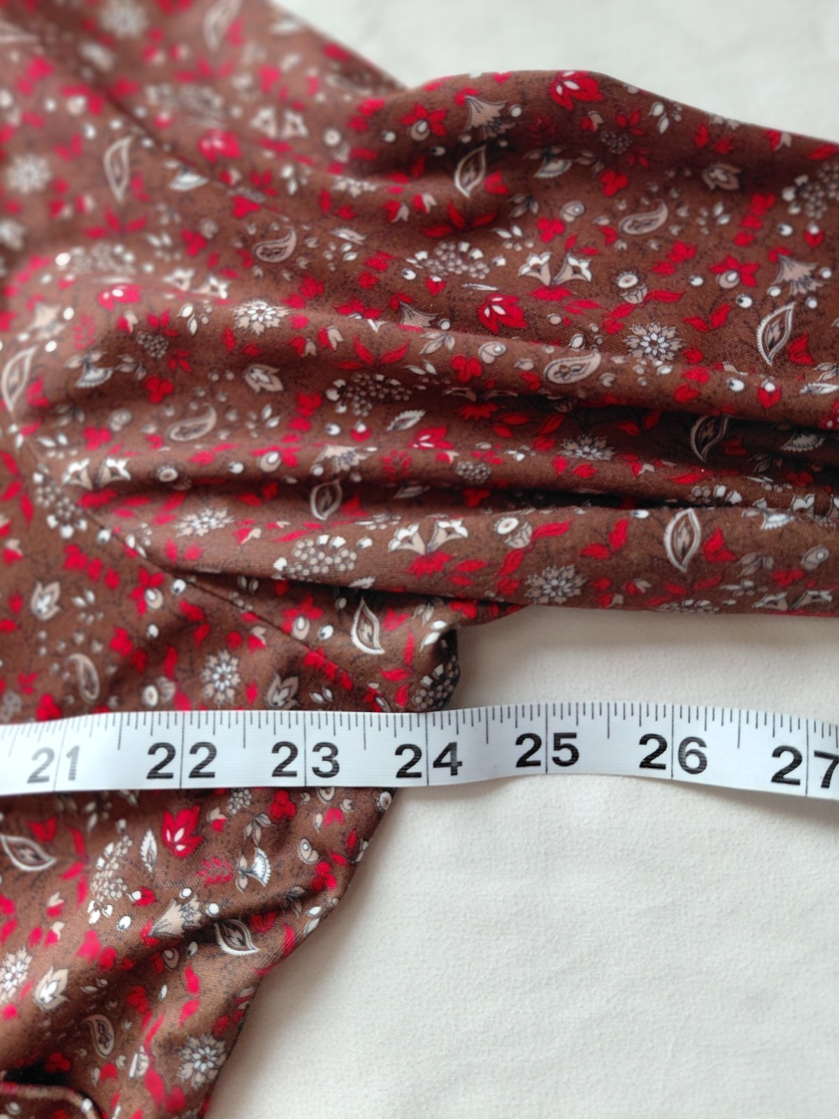 Vintage 1970s Sears The Shirt Paisley Blouse Brown Red Dagger Collar Western XL