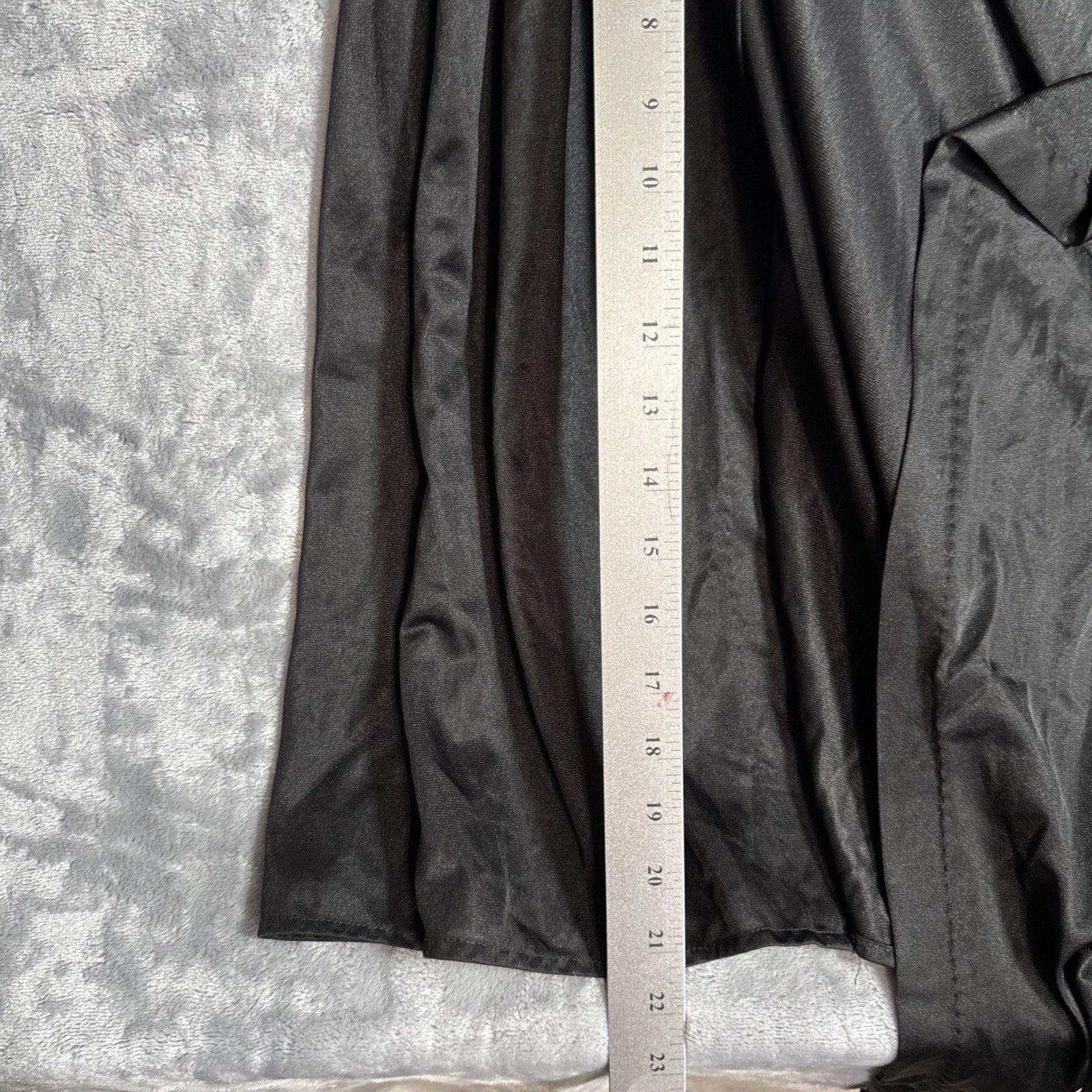VTG Black Red Rose BUTTER SOFT Nylon Peignoir Robe for nightgown w Lace Sexy L