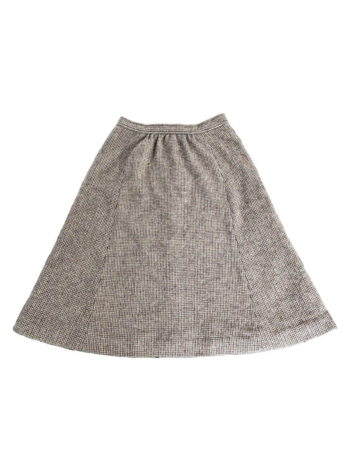 Vintage 70s Austin Hill 100% Wool Skirt Preppy Academia Brown Tweed A-Line