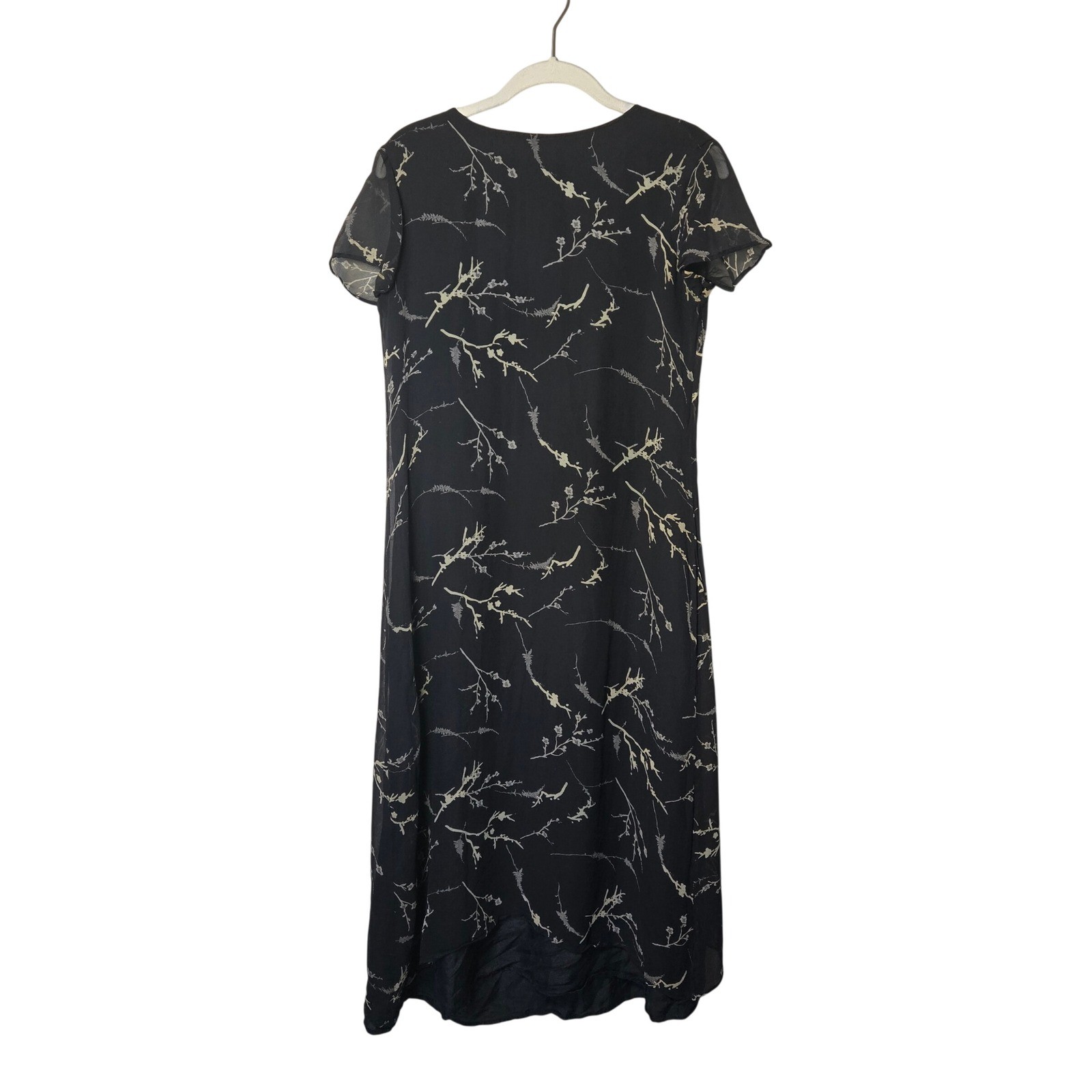 Vintage Emily Spencer 90’s, y2k, 100% silk whimsygoth dark floral maxi dress.