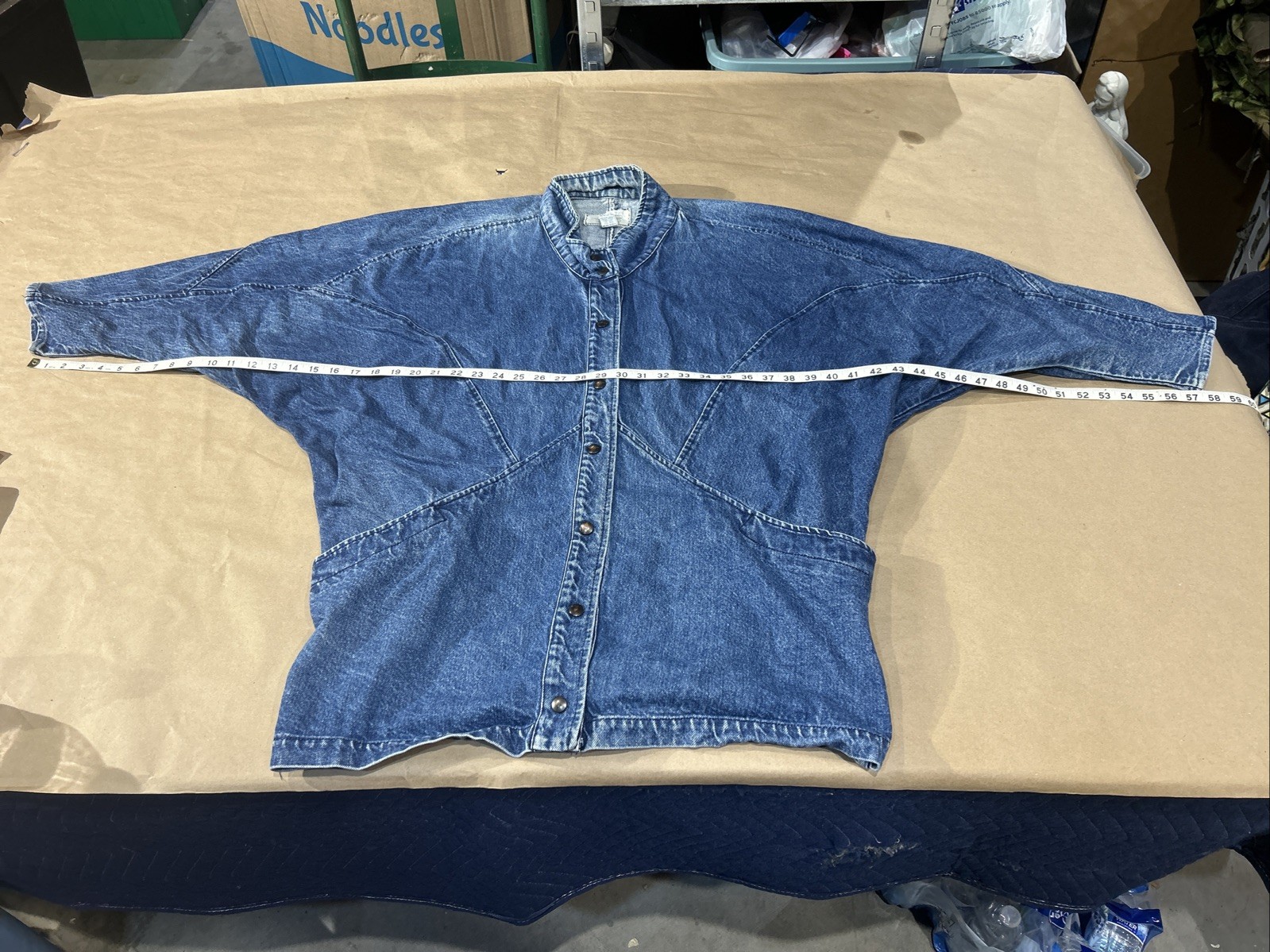 Vintage 1980’s Retro Learsi Denim Oversized Blue Jean Jacket Women’s Size 18 1/2