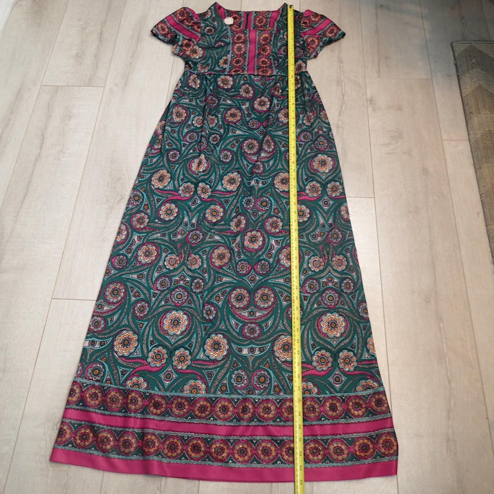 vtg Hoot Owl Groovy Floral maxi Dress sz 13 m/l 70s Chic Prairie Festival long