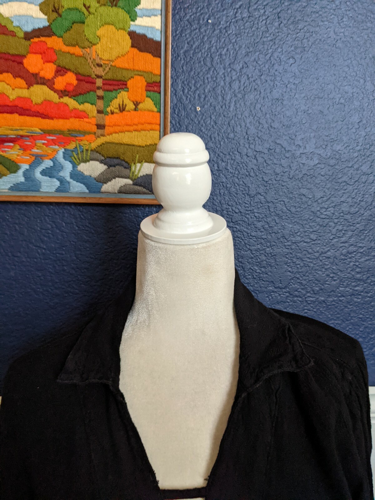 VTG Sea Breeze of California Black Shirt Crinkle 100% Cotton Sz XS Extra Small