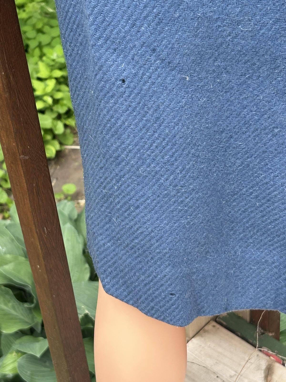 Vintage 50s Wiggle Dress Sz 30”w Blue Wool 1950s Long Sleeve Sheath Spring Read