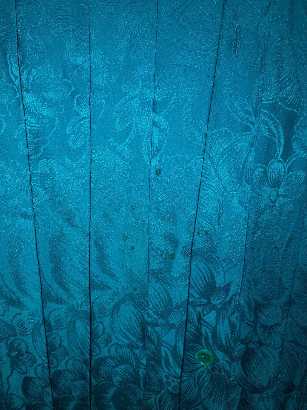 Vintage Argenti SZ 10 Pure Silk Dress Long Sleeve Pleated Teal 80s 90s Hong Kong