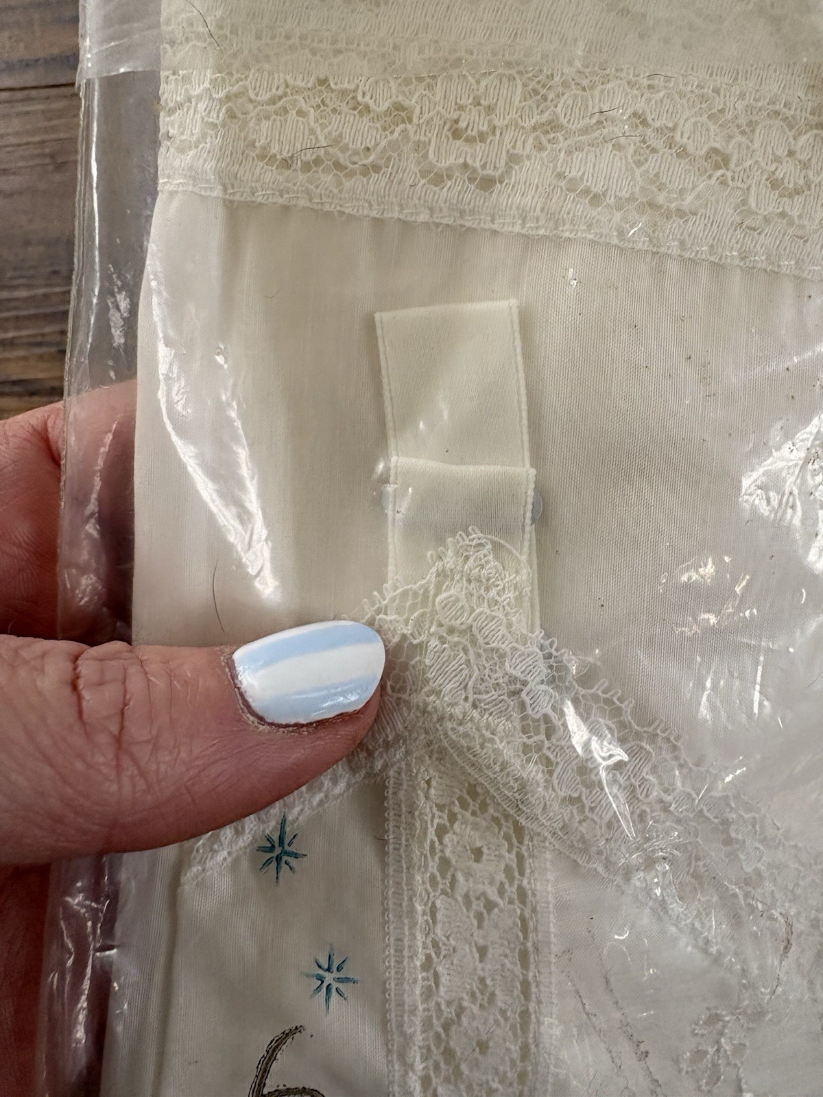 Vintage Loomcraft Full Slip Dress Girls Sz 14 White Lace Detail Adj Straps NOS