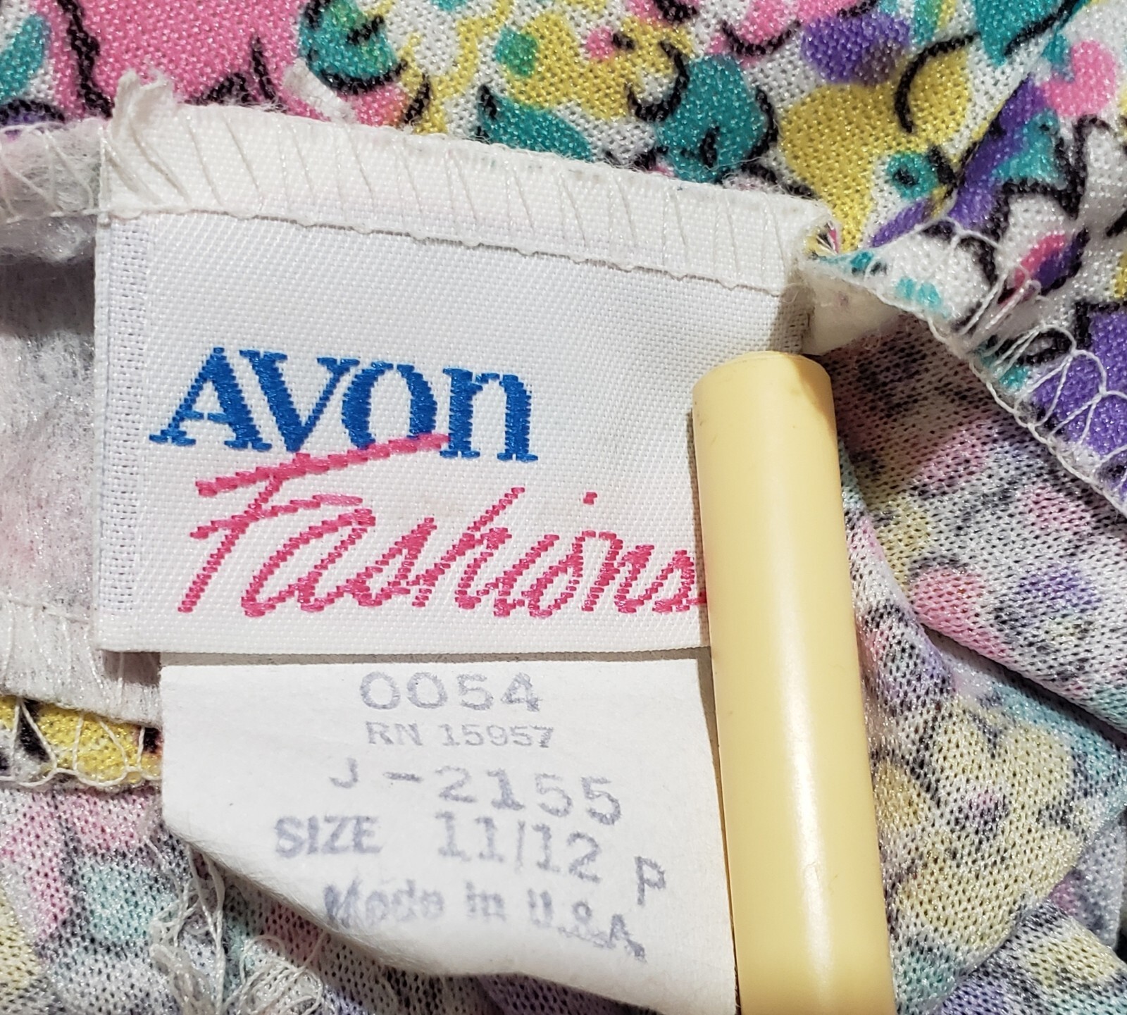 Vintage Avon Fashion Ditsy Floral Dress Peter Pan Collar Midi 11/12 Fits Like 8