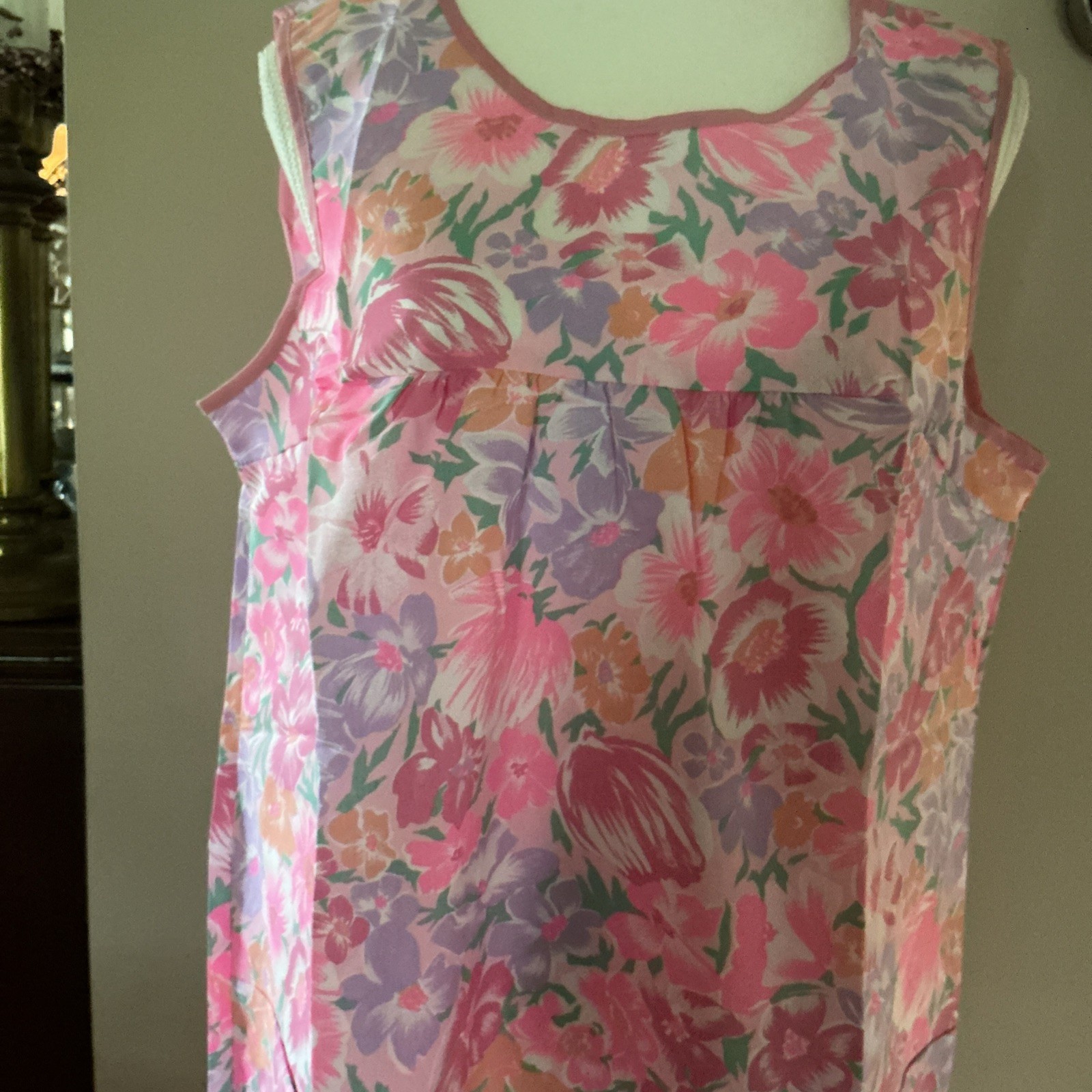 Vintage 1960’s Floral Cotton Housedress MuMu New With Tags L