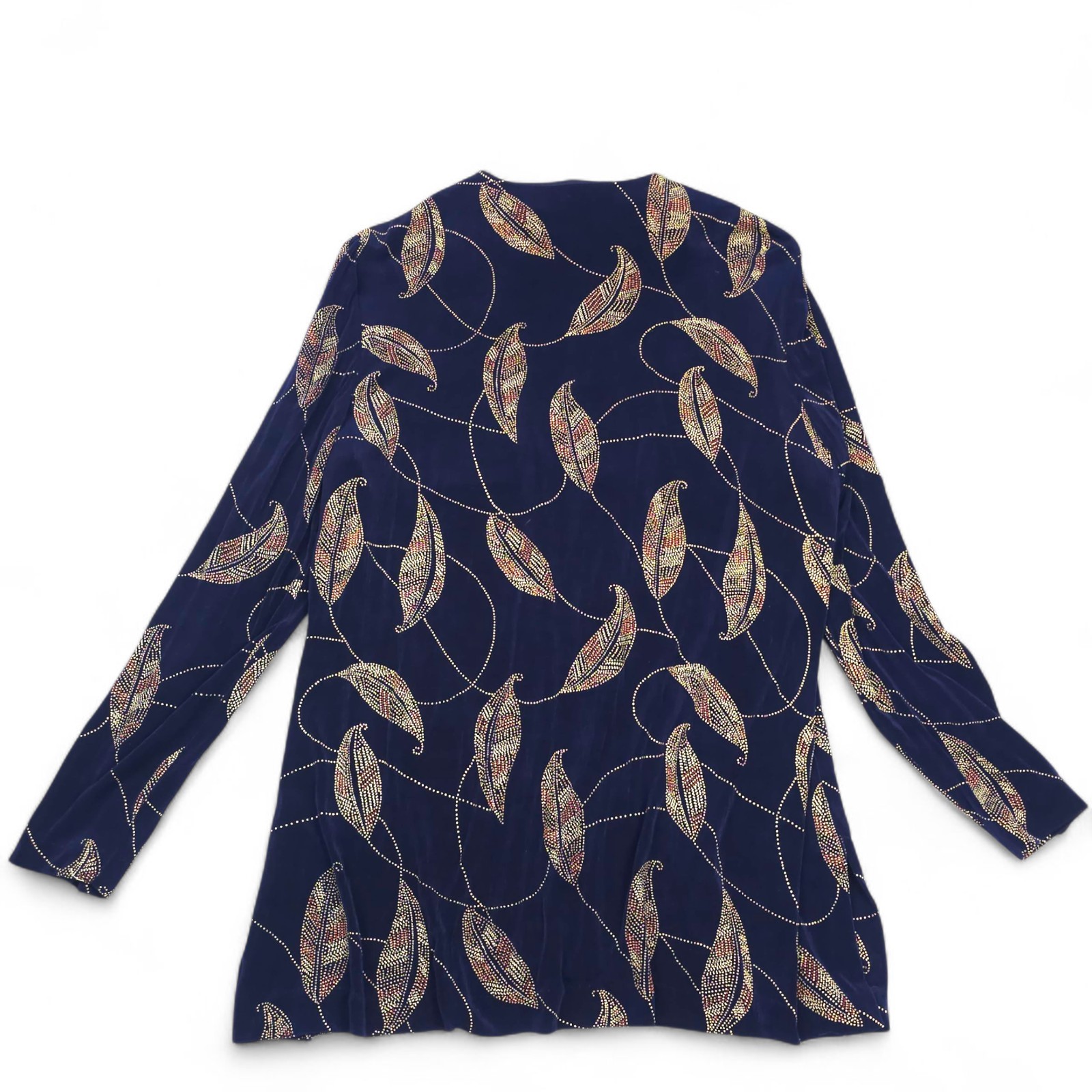 Vintage R&M Richards Karen Kwong Jacket Navy Gold Leaf Heart Clasp 90s Sz 16