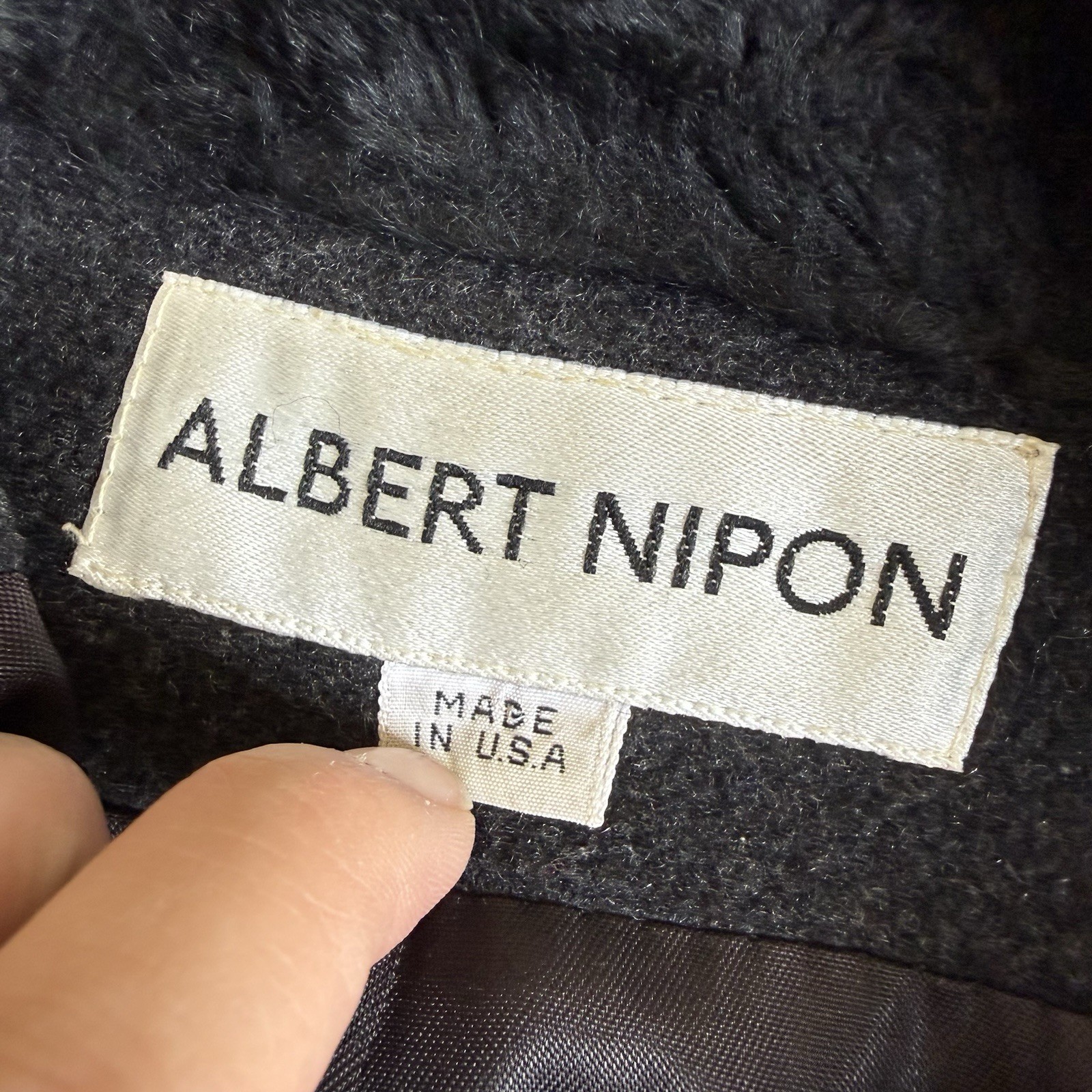 Vintage Albert Nippon Fur Trim Wool Blend Jacket with Military Style Buttons