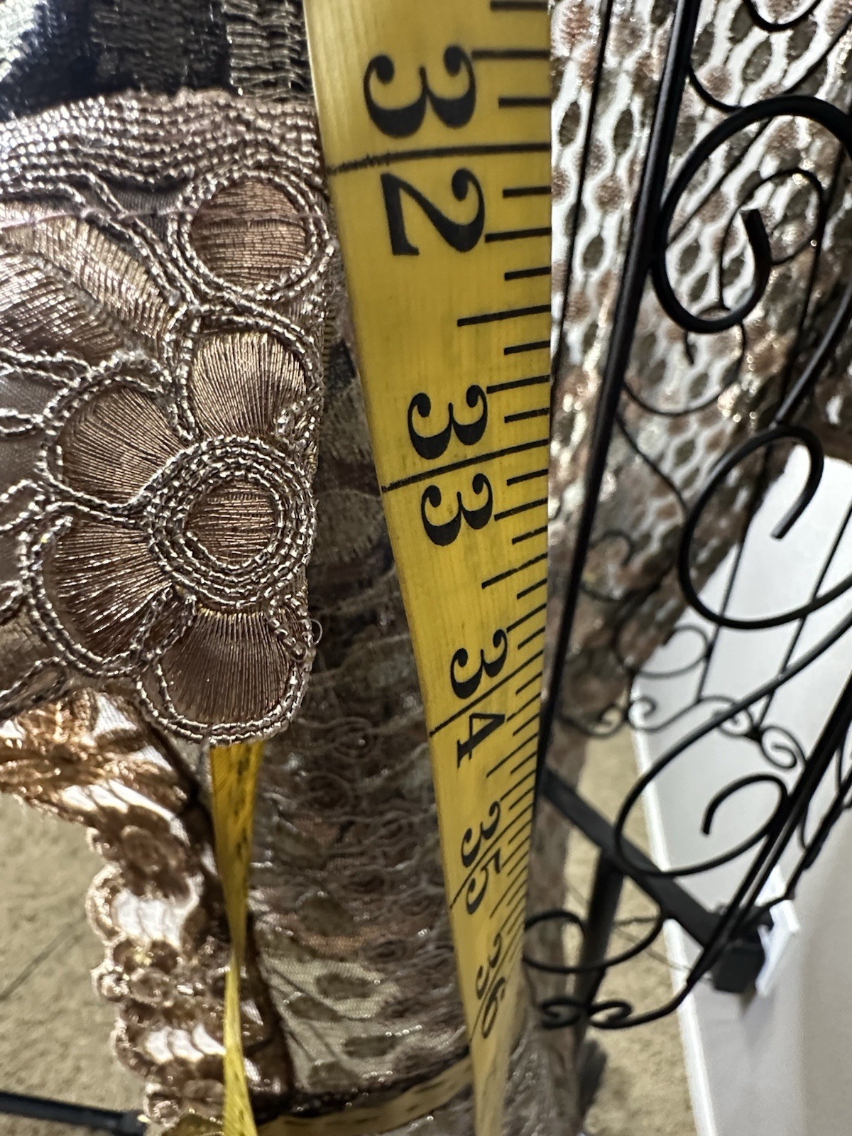 Metallic Embroidered Formal Kaftan Dress & Scarf Black Gold 50” Long