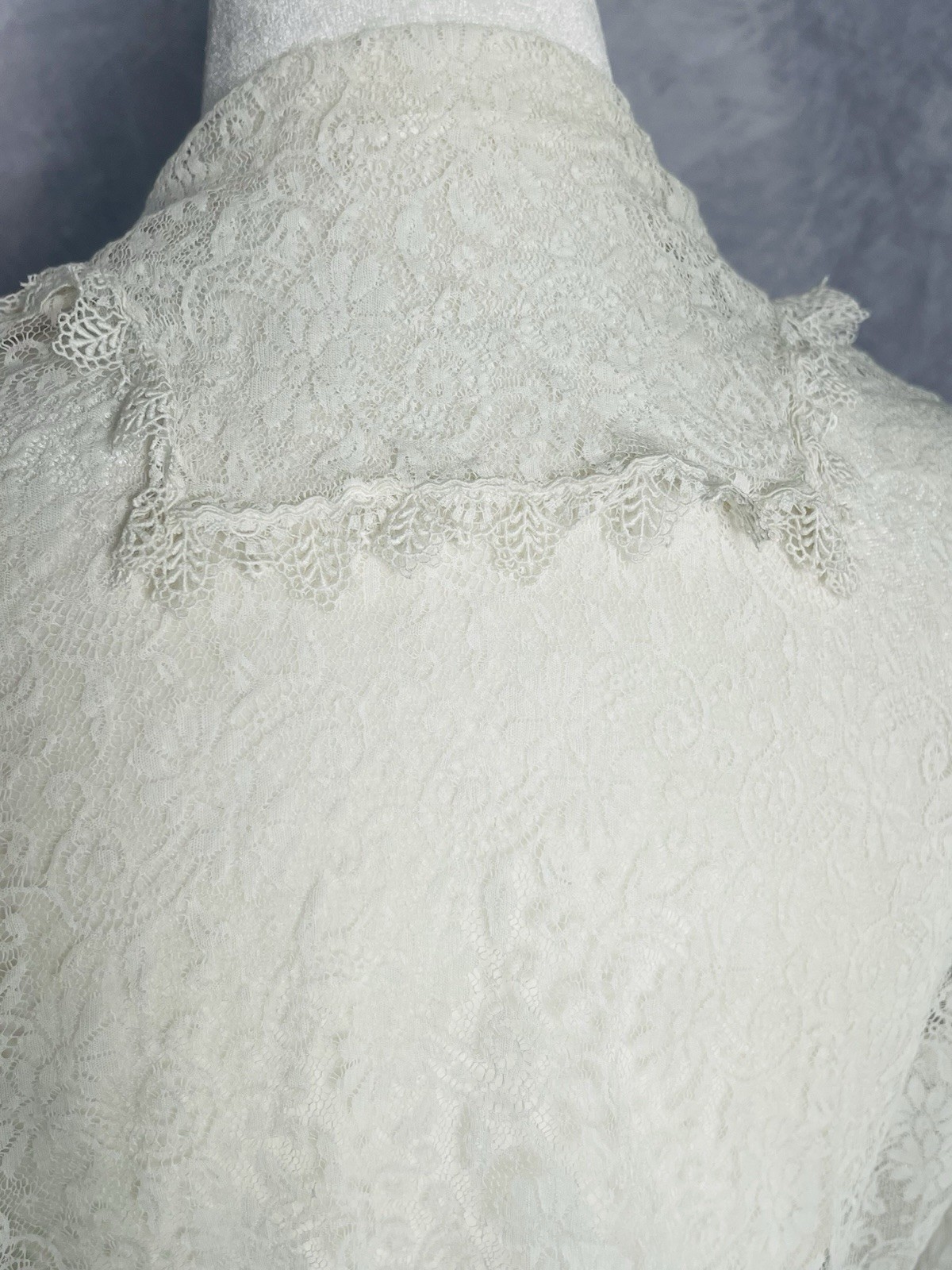 Vintage Antique c.1910 Edwardian White Lace & Crochet Cardigan Blouse Jacket S