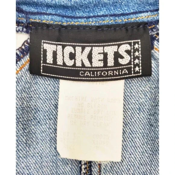 VTG 80s TICKETS Brand Cropped „UPSIDE DOWN PANT JACKET”. USA. S/XS.