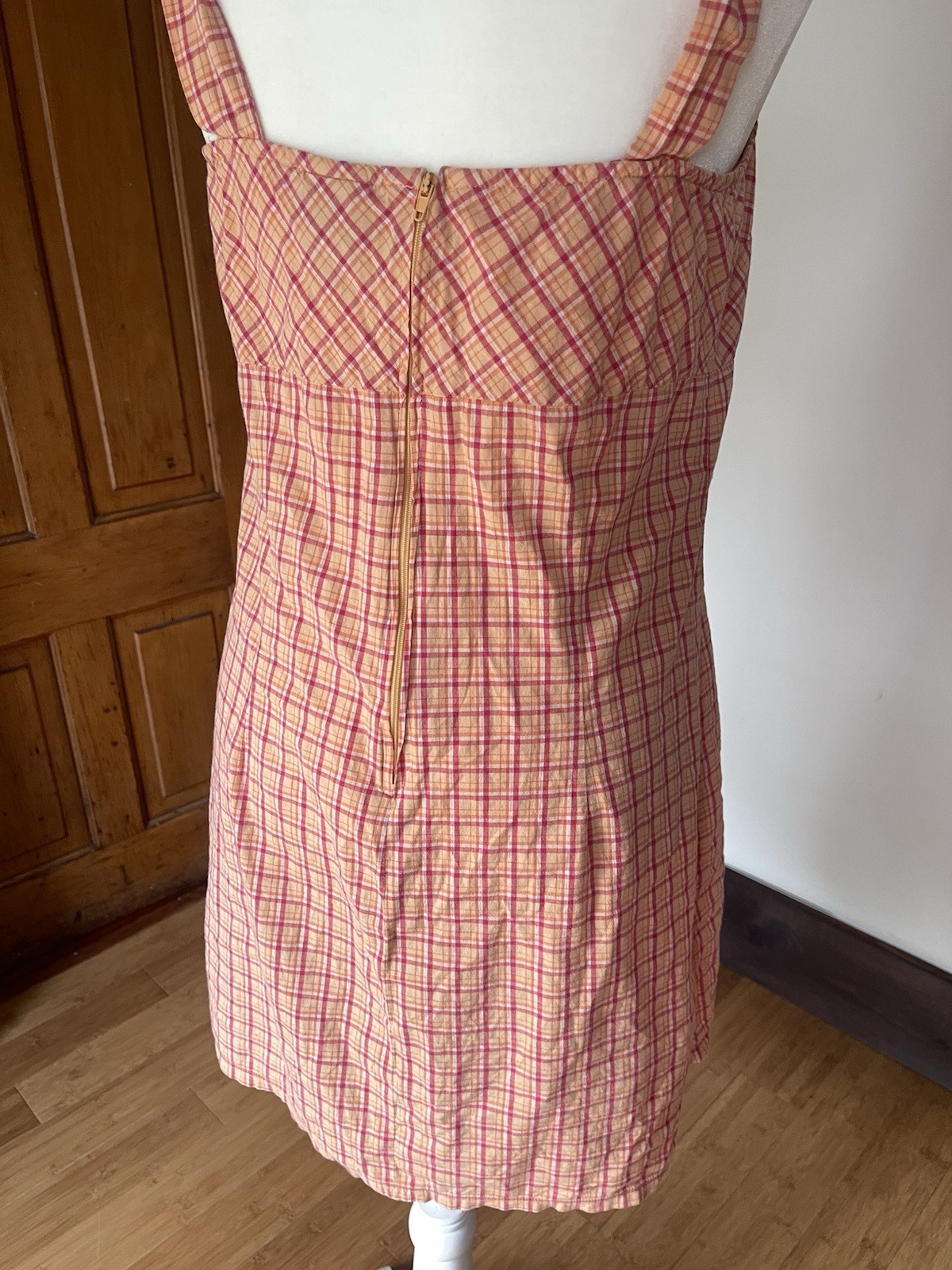 Vintage Y2k Plaid Tank Summer Dress – Pink & Orange Cream Size 11