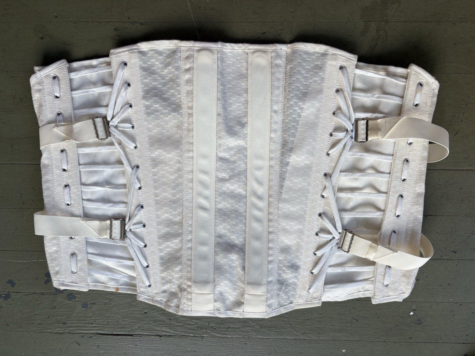 Vintage 1970s lace up Fan Medical Corset Girdle Brace Cosplay W Up To 35