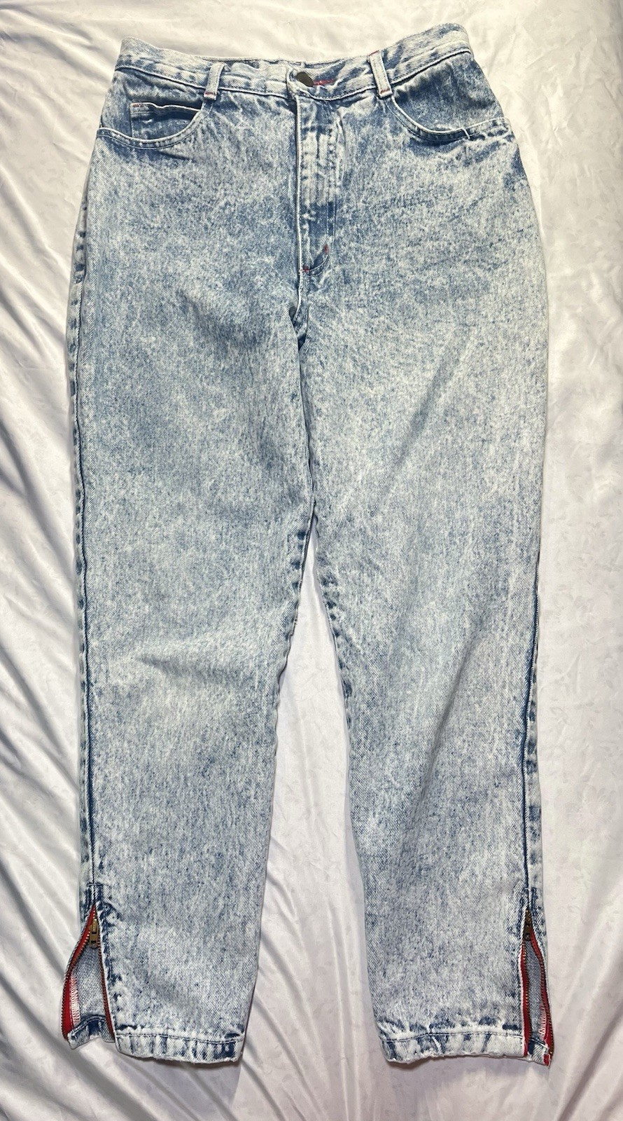 Vintage80s Made in the Shade Acid Wash Jeans High Waisted Ankle Zip Mom Denim S9