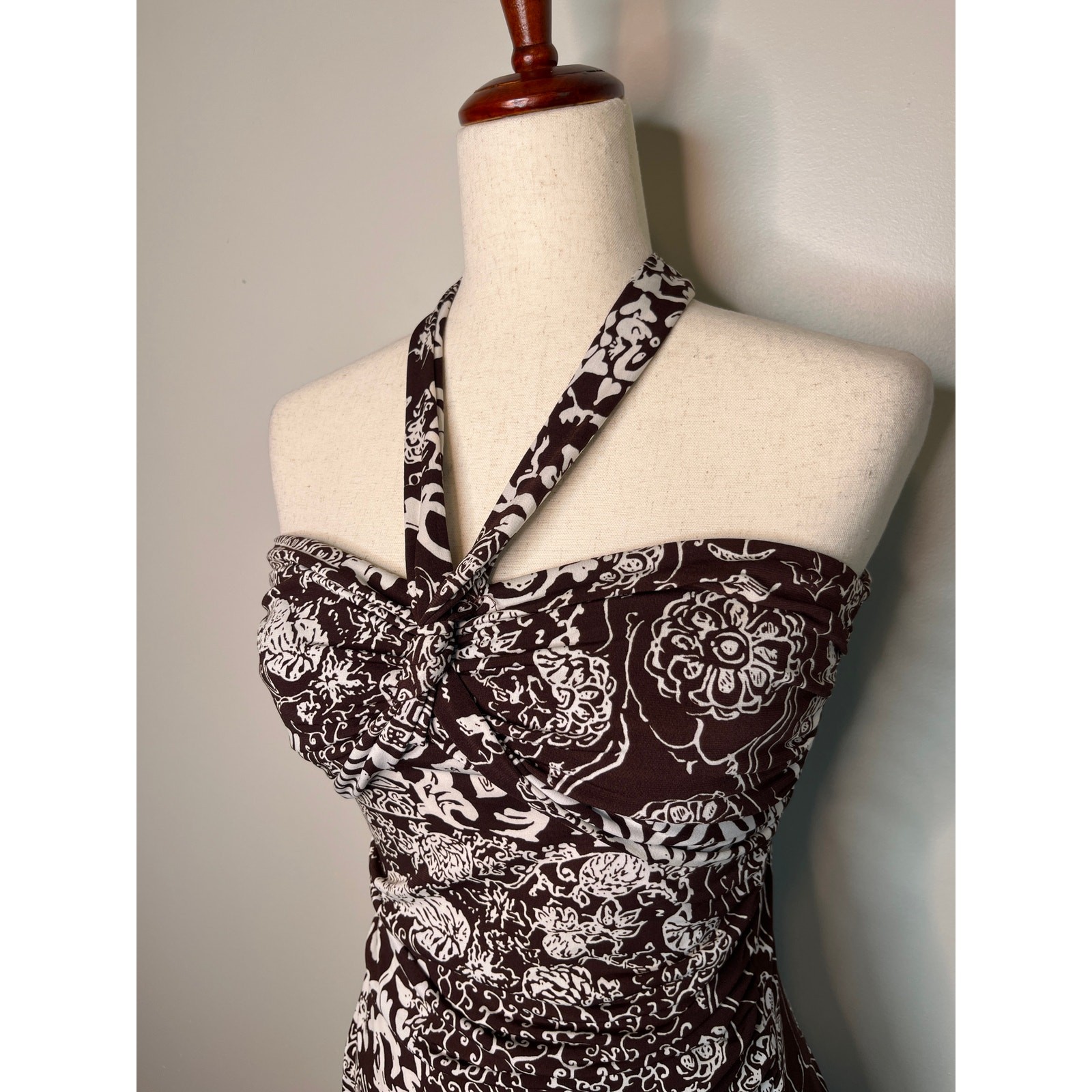 2000s Y2K Ruby Rox Hawaiian Fairy Whimsigoth Babydoll Patchwork Halter Dress M