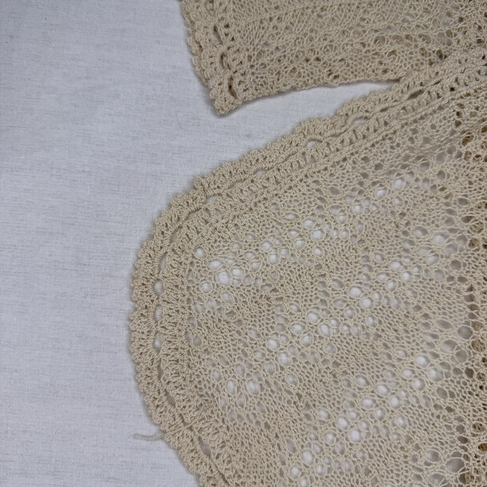 Vintage Handmade Crochet Cardigan Cream Cottagecore Fairycore Lace Top
