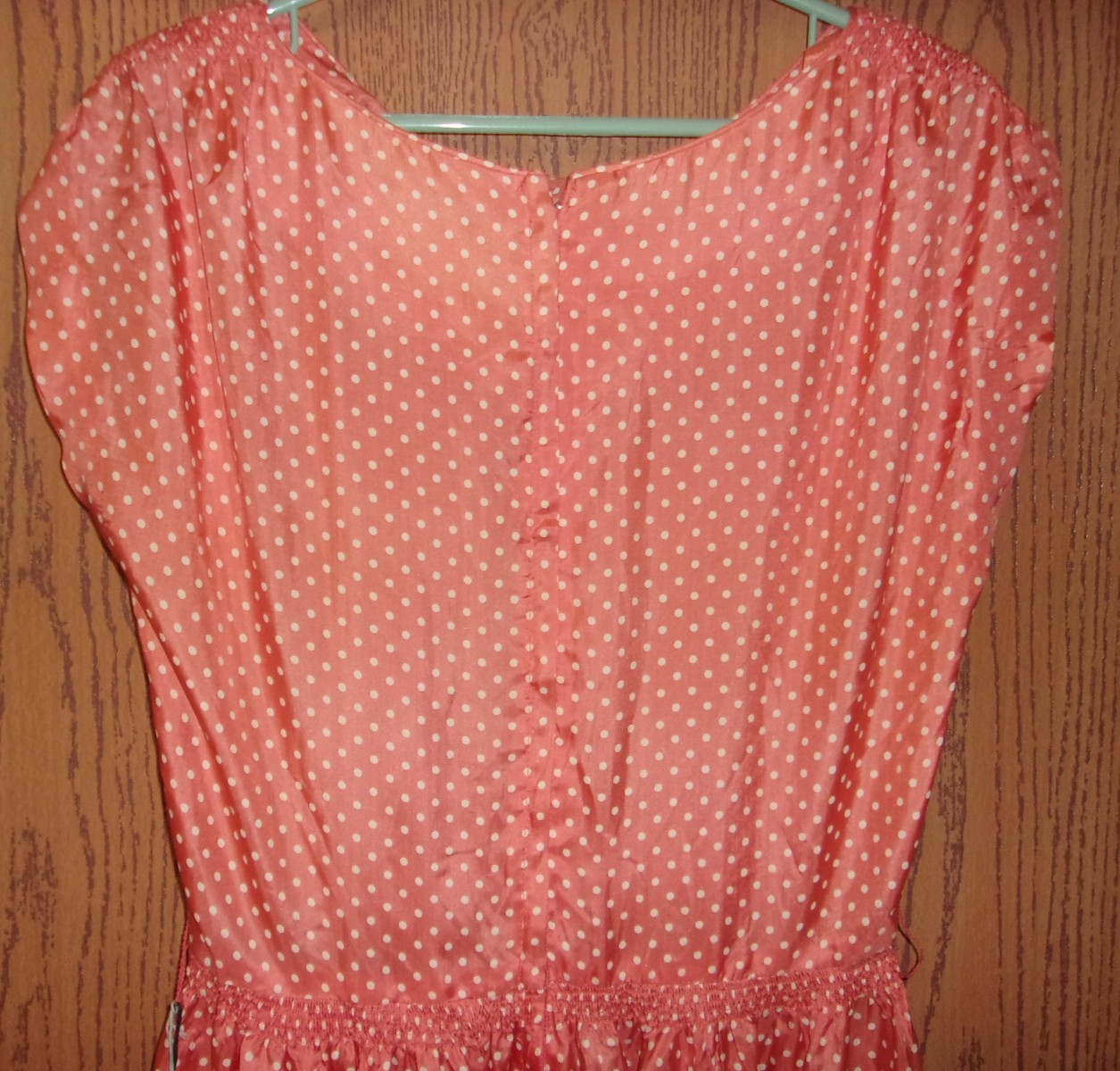 Vtg 50’s 60’s Silk Dress w/tags Orange White Polka Dots Womens Westover Original