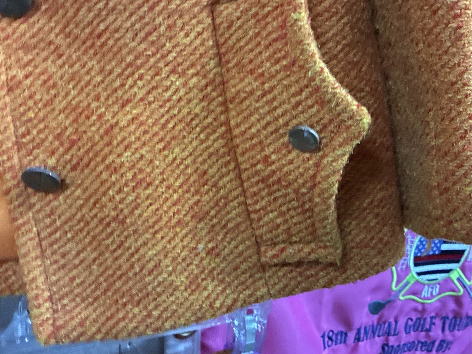 VTG 1960s Peck & Peck Fifth Avenue Orange Wool Jacket Skirt Suit – Union label