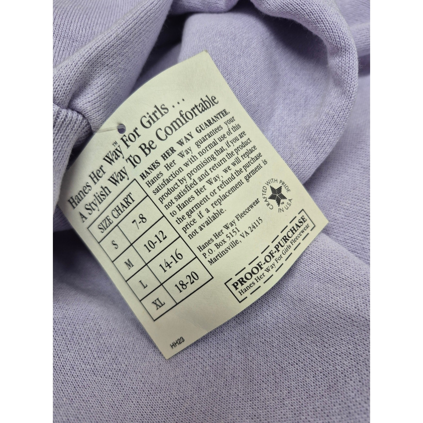VTG 80s Lilac Raglan Sweatshirt USA-Made Hanes Her Way Cozy Softcore Youth XL