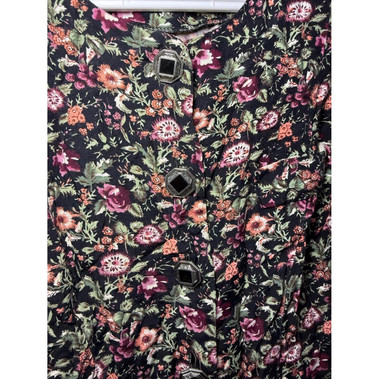 All That Jazzy Vintage 90s Floral Button Front Mini Dress Small Cottage