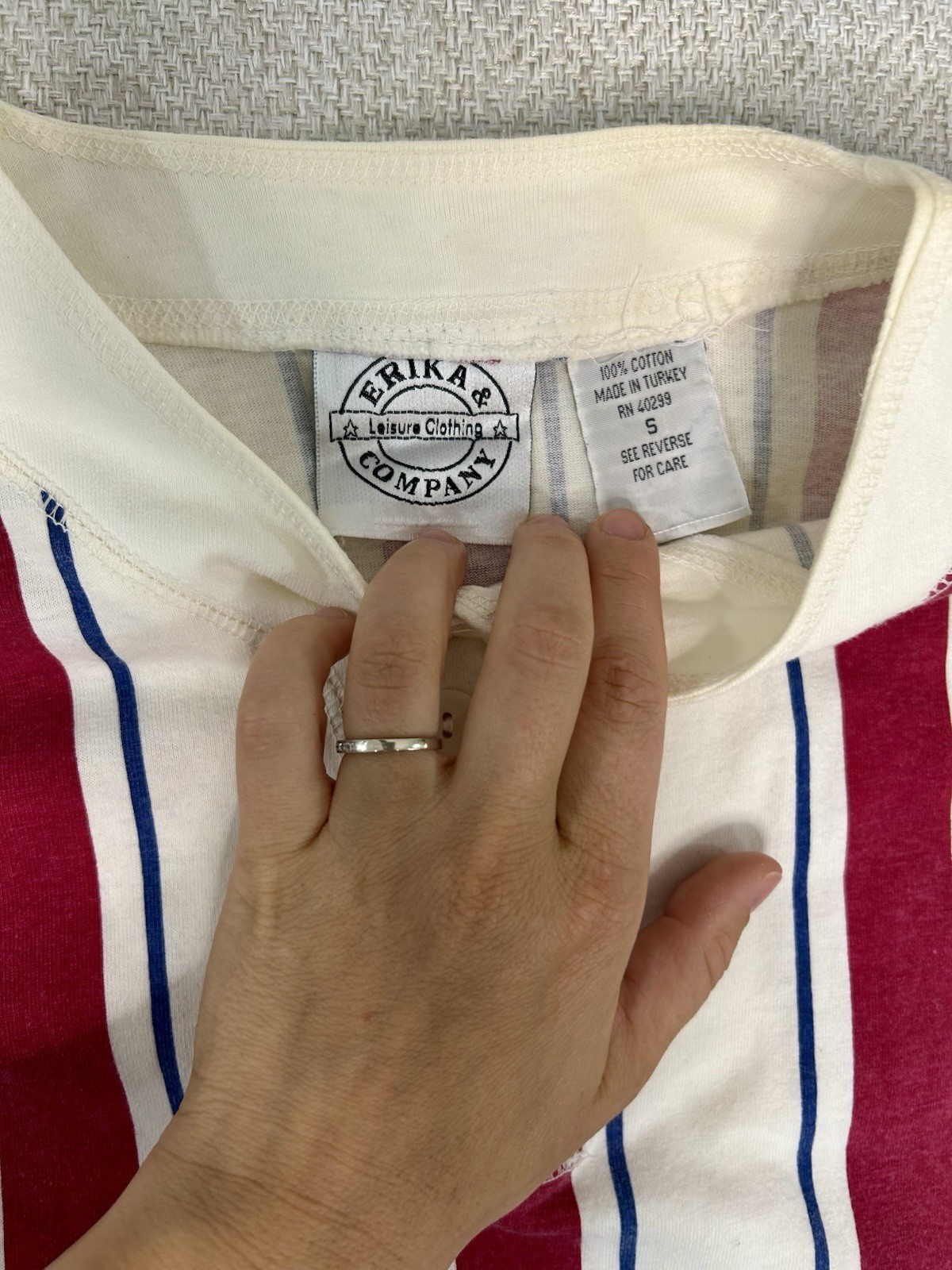 Vintage Erika And Co Striped Top Original Sport Club Made In USA M 80s 90s 1980s