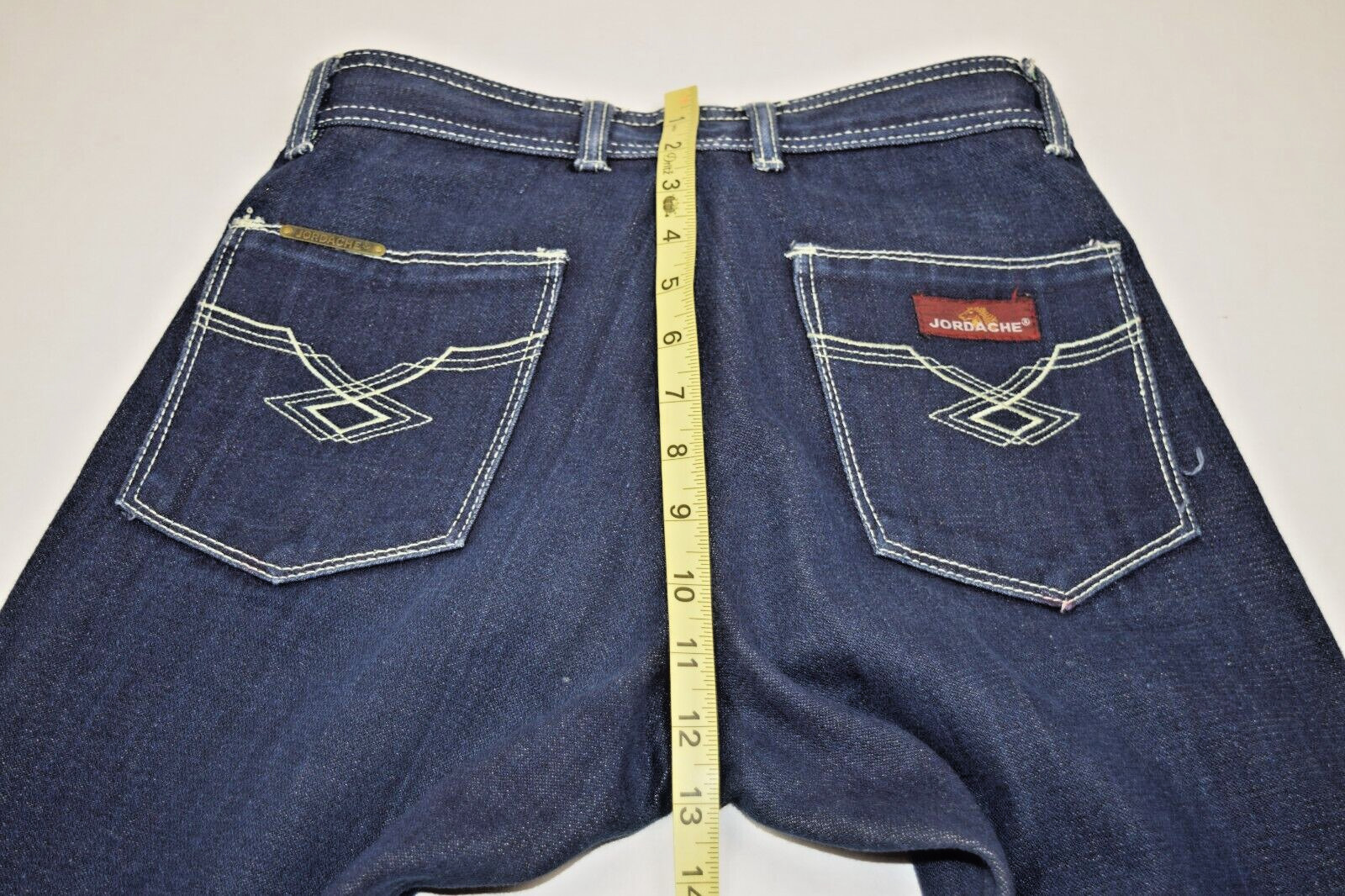 Vintage Jordache Jeans 28 x 33 70s Blue Wash White Stitch Straight Leg Made USA