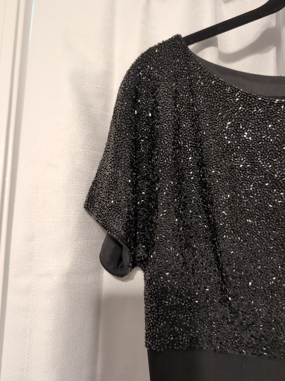 Vtg. Lillie Rubin Black Beaded Cocktail Evening Dress 4 Elegant Wedding Party