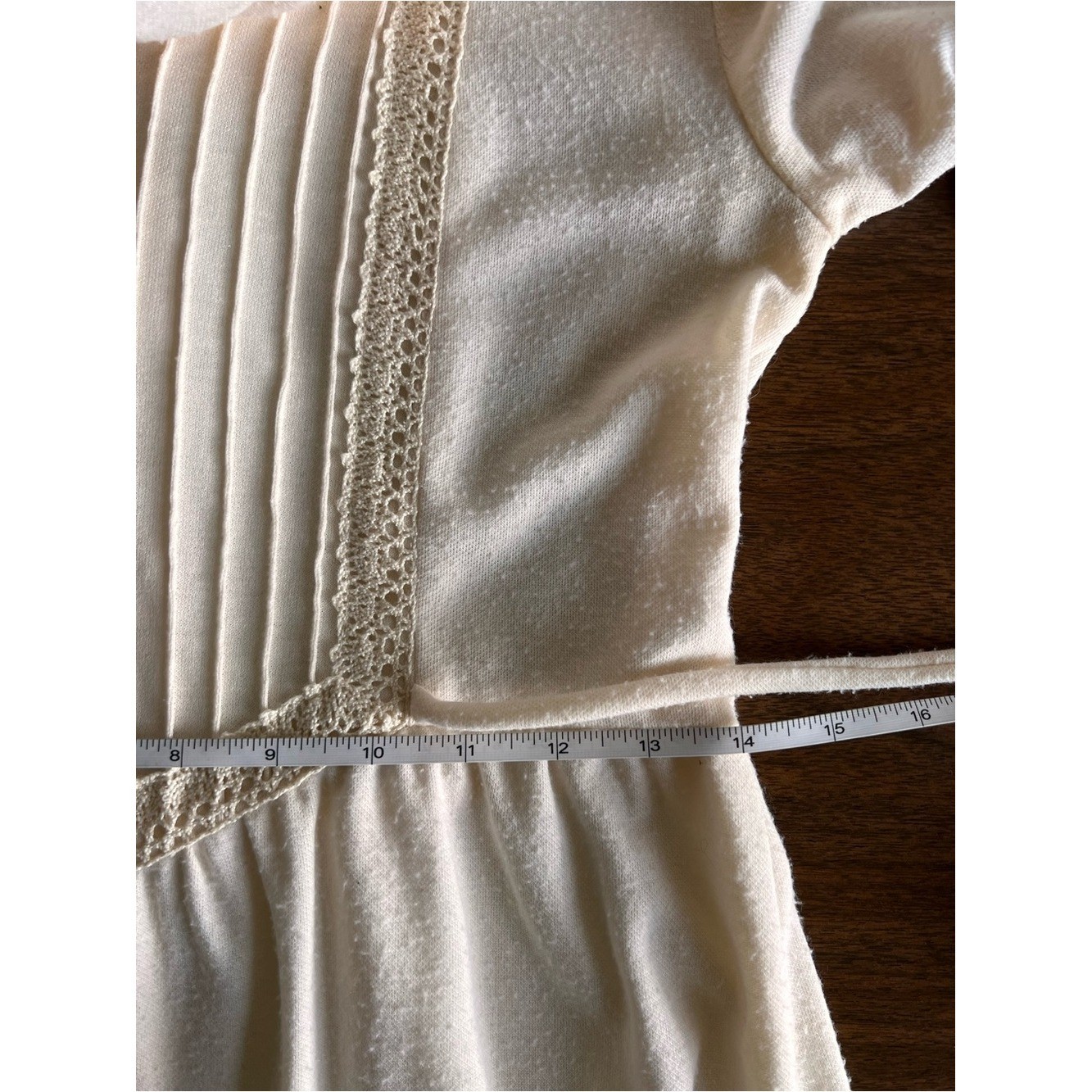 VTG TRIVIA by Charm of Hollywood Ivory Prairie Cottagecore Dress Lace 9/10 Boho