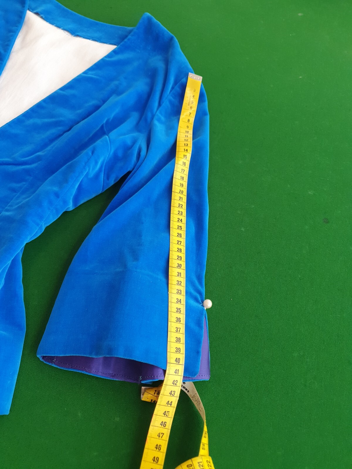 VINTAGE Velvet Jacket XS-S Royal Blue Medieval Costume Dirndl Traditional / 50s