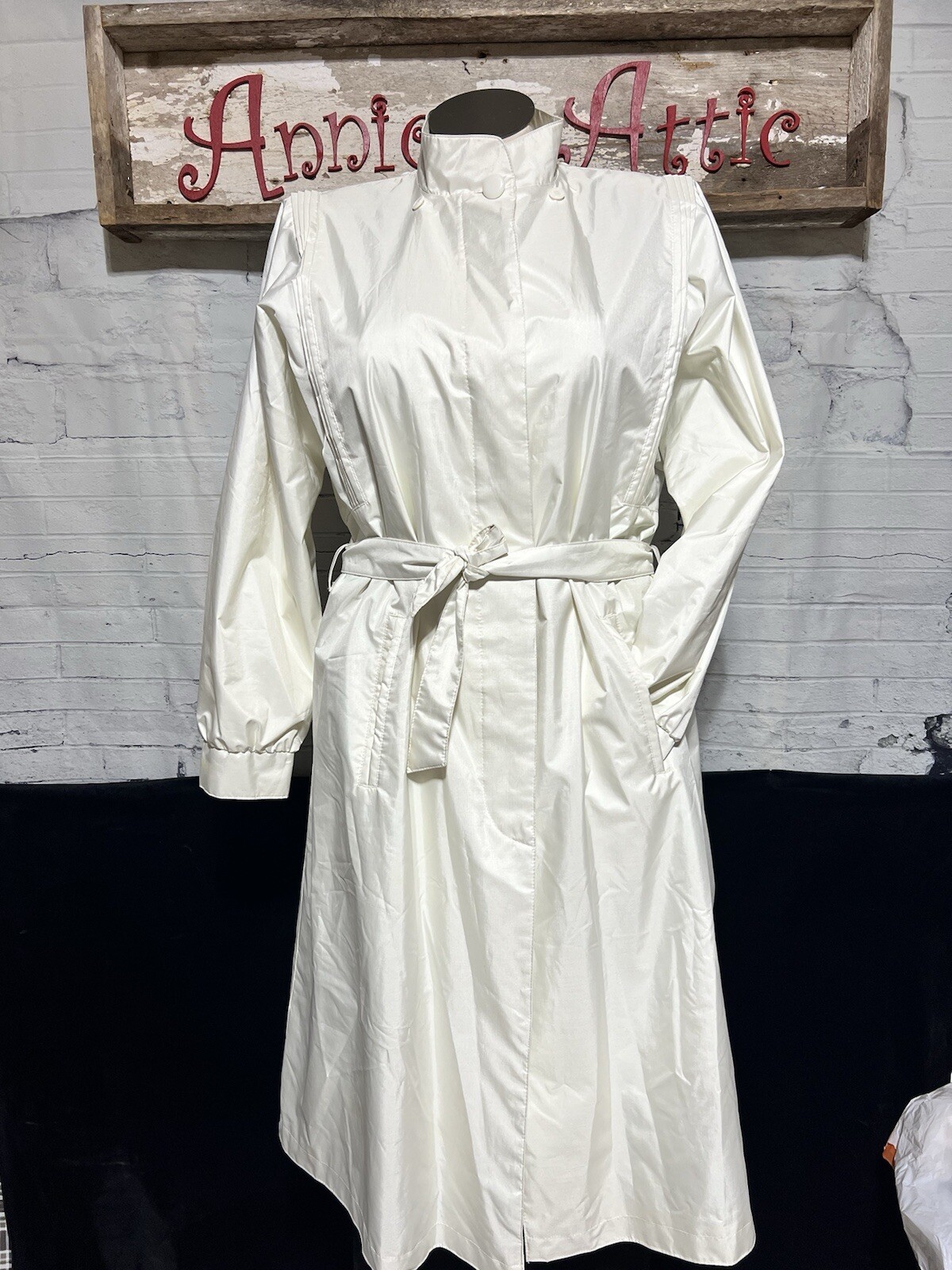 Vintage Fleet Street Long Belted Raincoat Trench Coat Womens 14 Lined Old Money