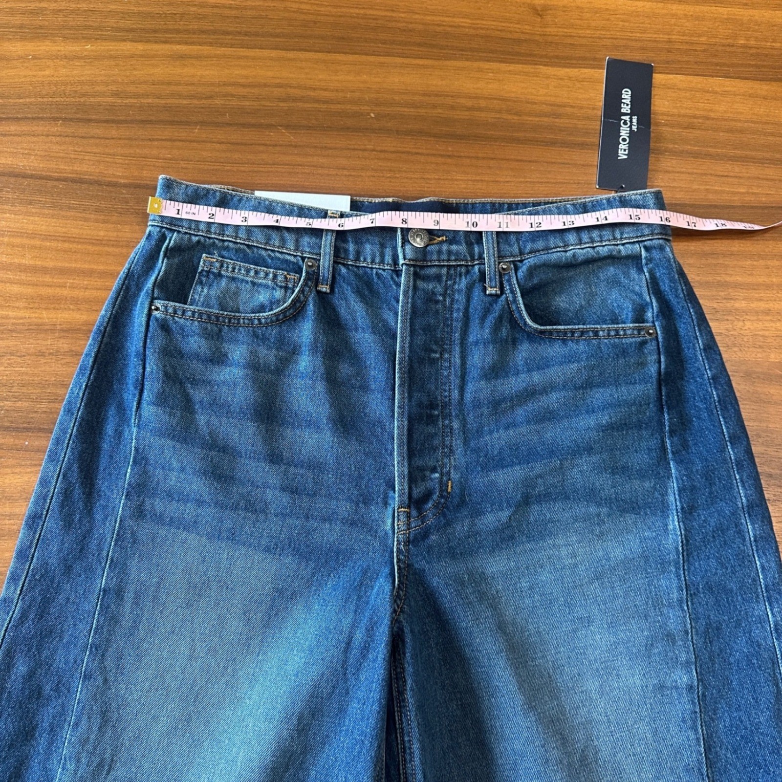 Veronica Beard Ryder Barrel Jeans Size 30 Balloon Equinox Blue Medium Wash NWT